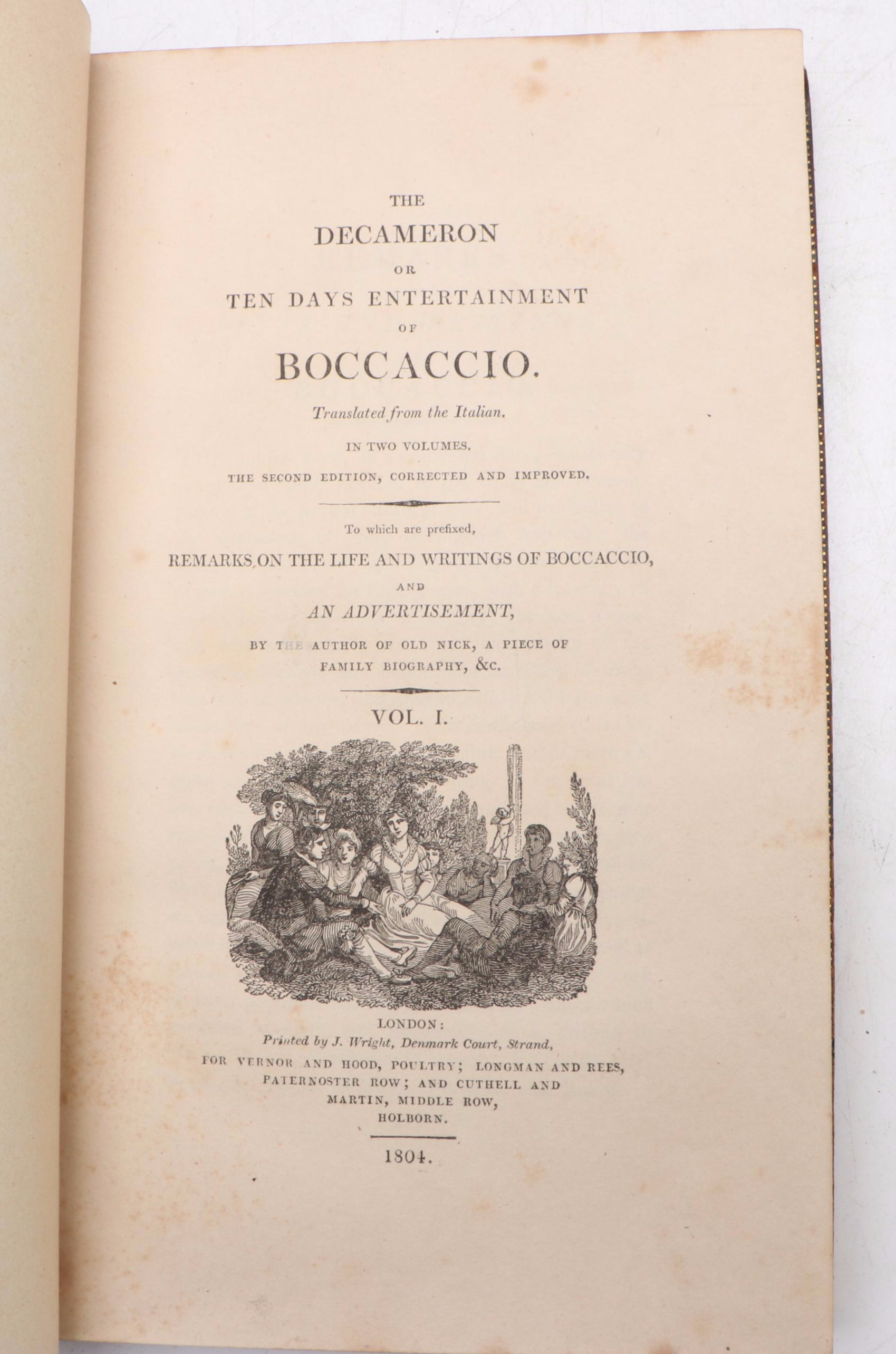 "The Decameron" Volumes I and II by Giovanni Boccaccio, 1804