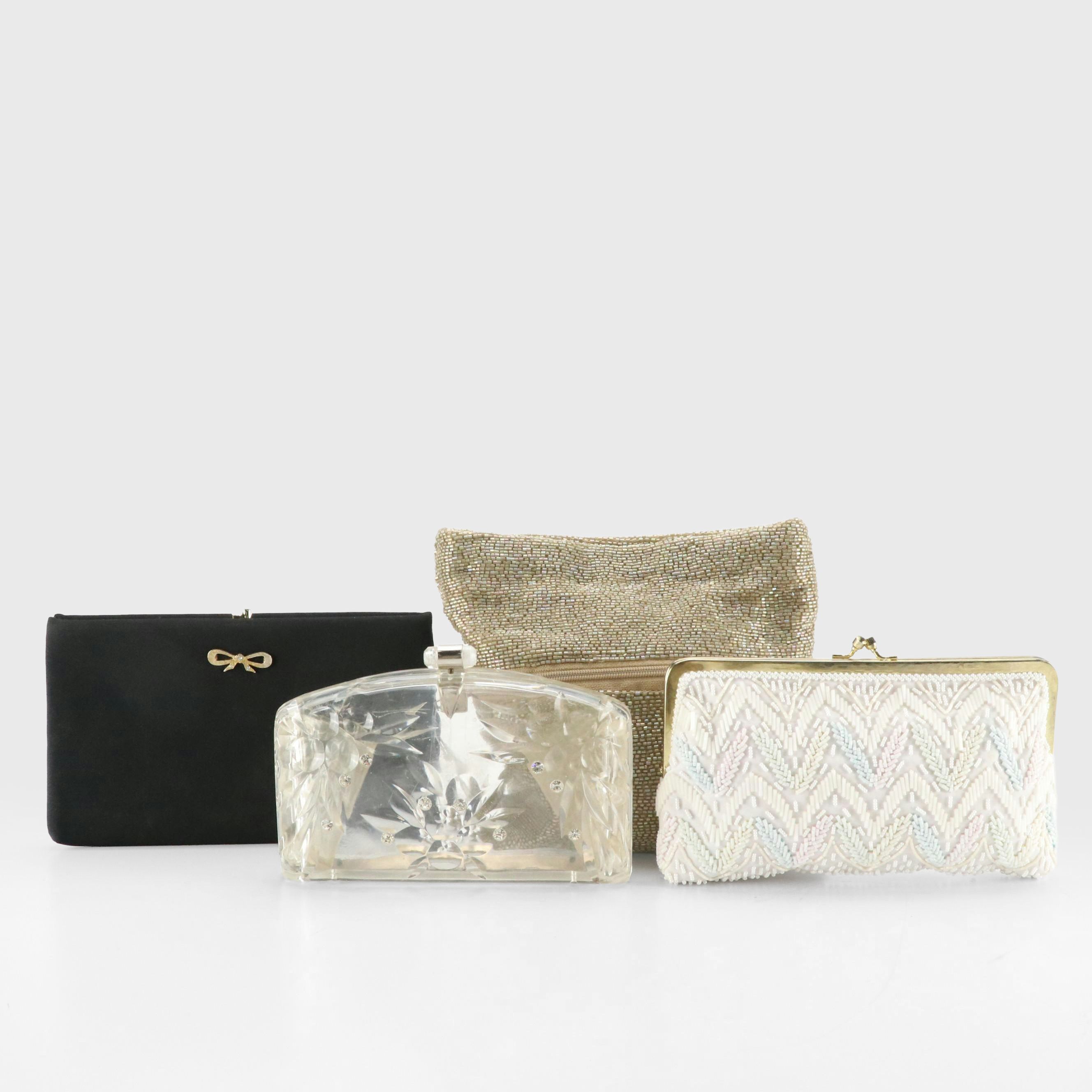 Silhouettes Beaded Foldover Clutch, HL and Other Kiss Lock Clutches