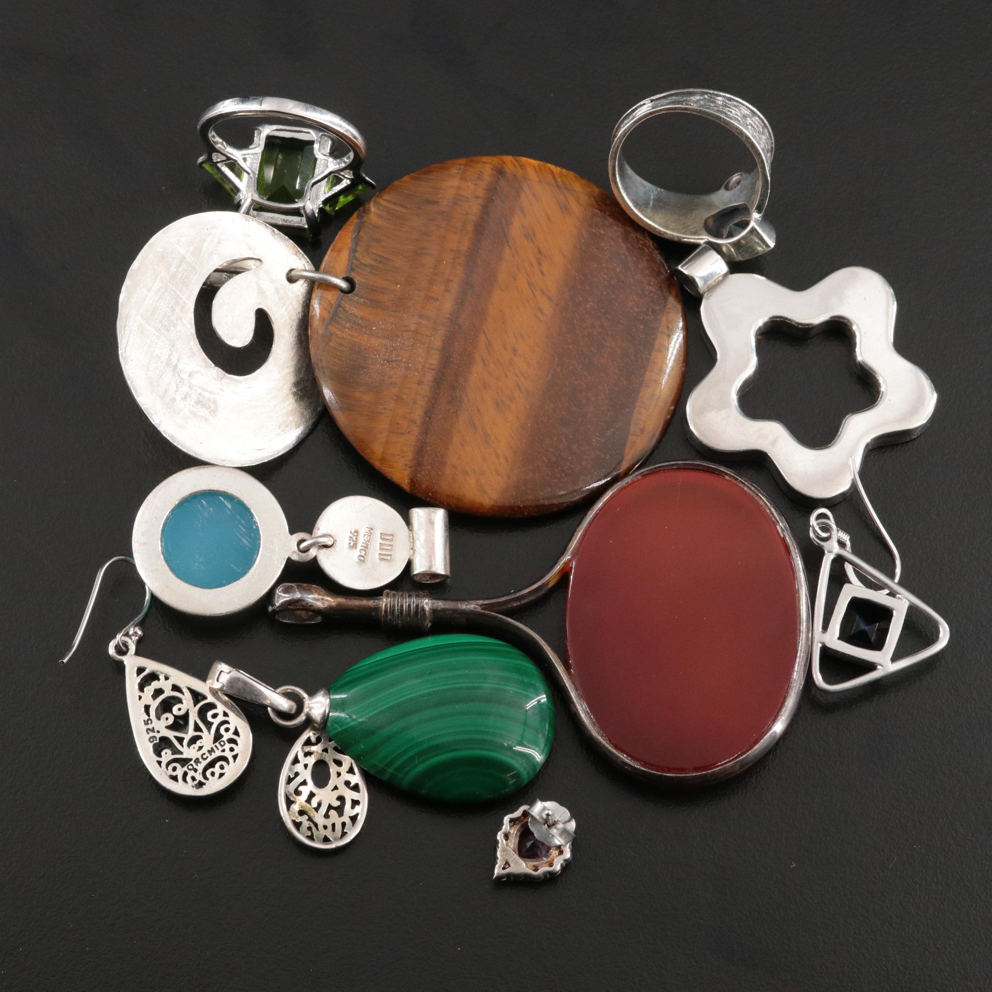 Agate, Tiger's Eye and Malachite Featured in Sterling Jewelry Collection