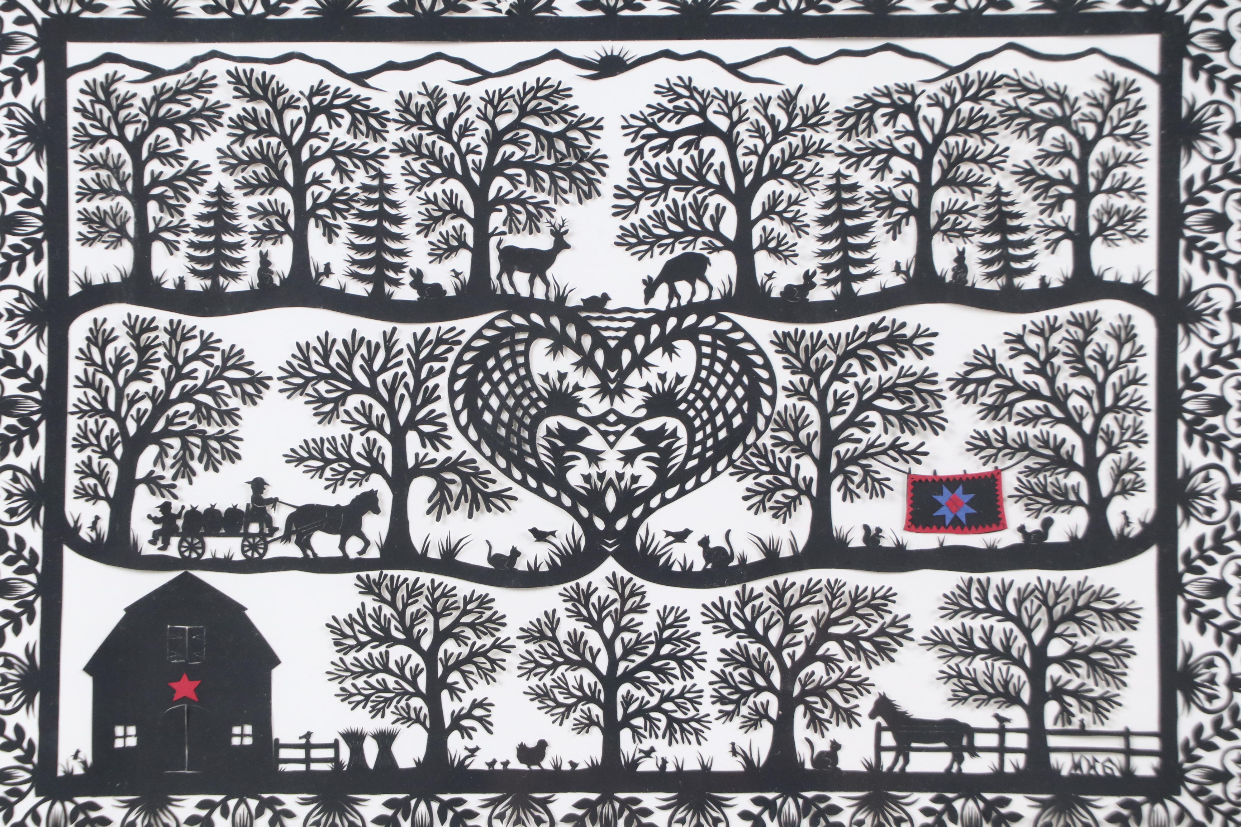 Marie-Helen L. Grabman Scherenschnitte "Pennsylvania Memories," 21st Century