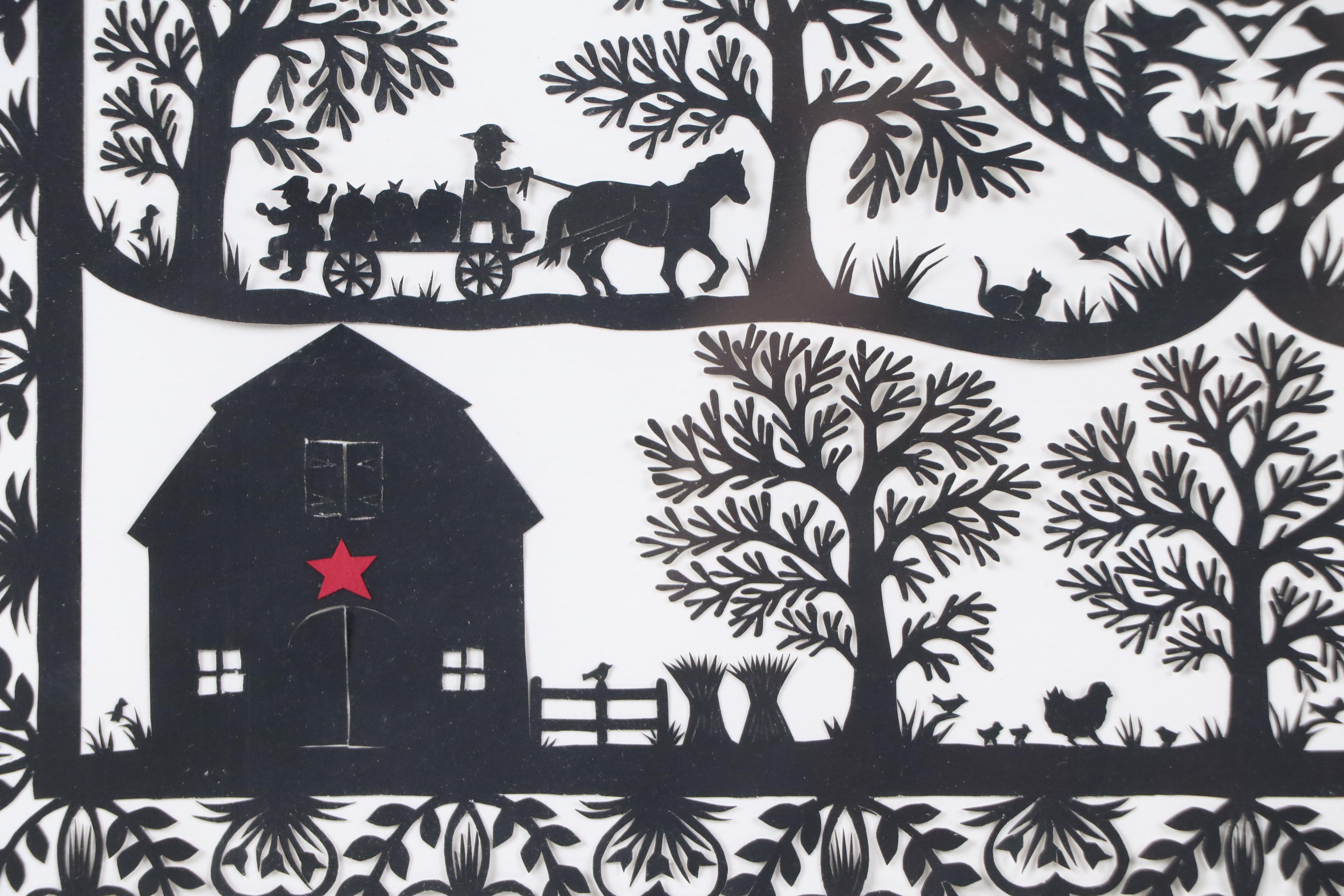 Marie-Helen L. Grabman Scherenschnitte "Pennsylvania Memories," 21st Century