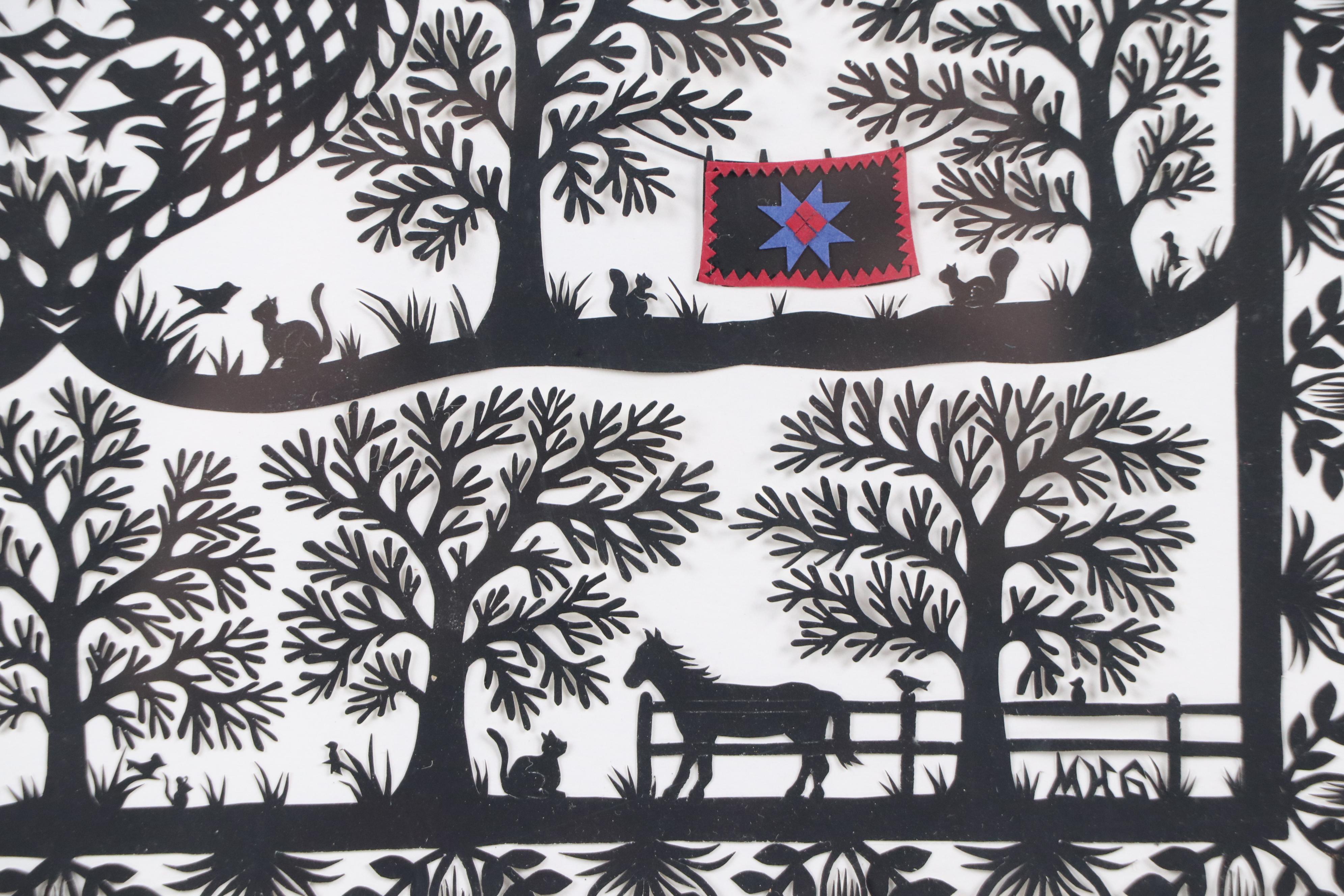 Marie-Helen L. Grabman Scherenschnitte "Pennsylvania Memories," 21st Century