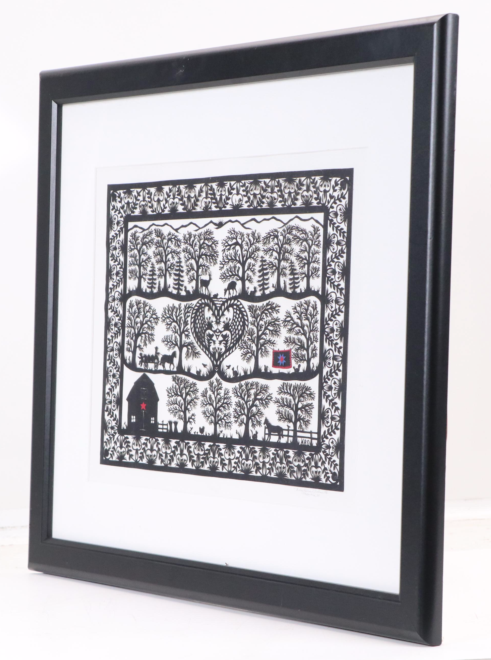 Marie-Helen L. Grabman Scherenschnitte "Pennsylvania Memories," 21st Century