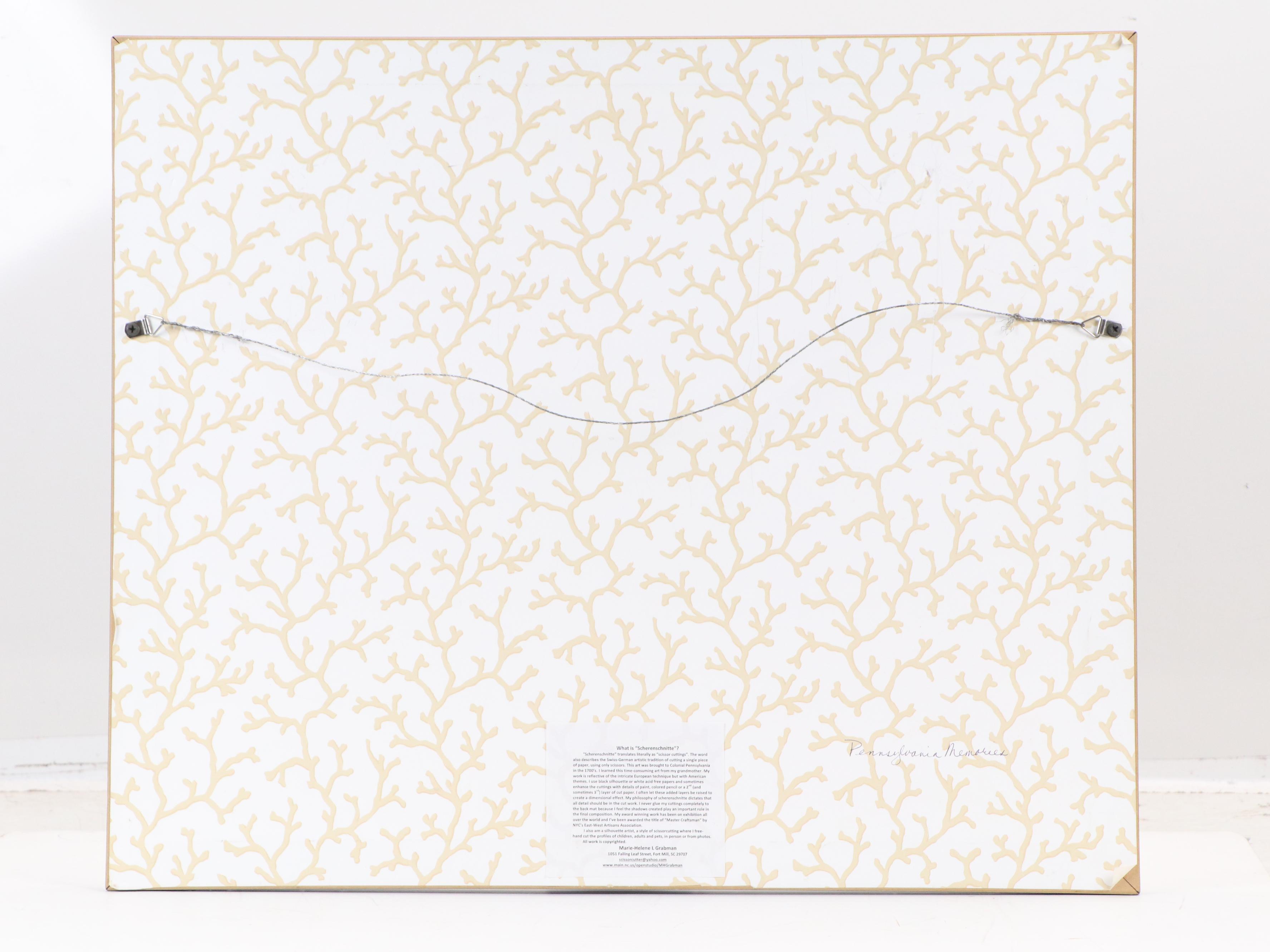 Marie-Helen L. Grabman Scherenschnitte "Pennsylvania Memories," 21st Century