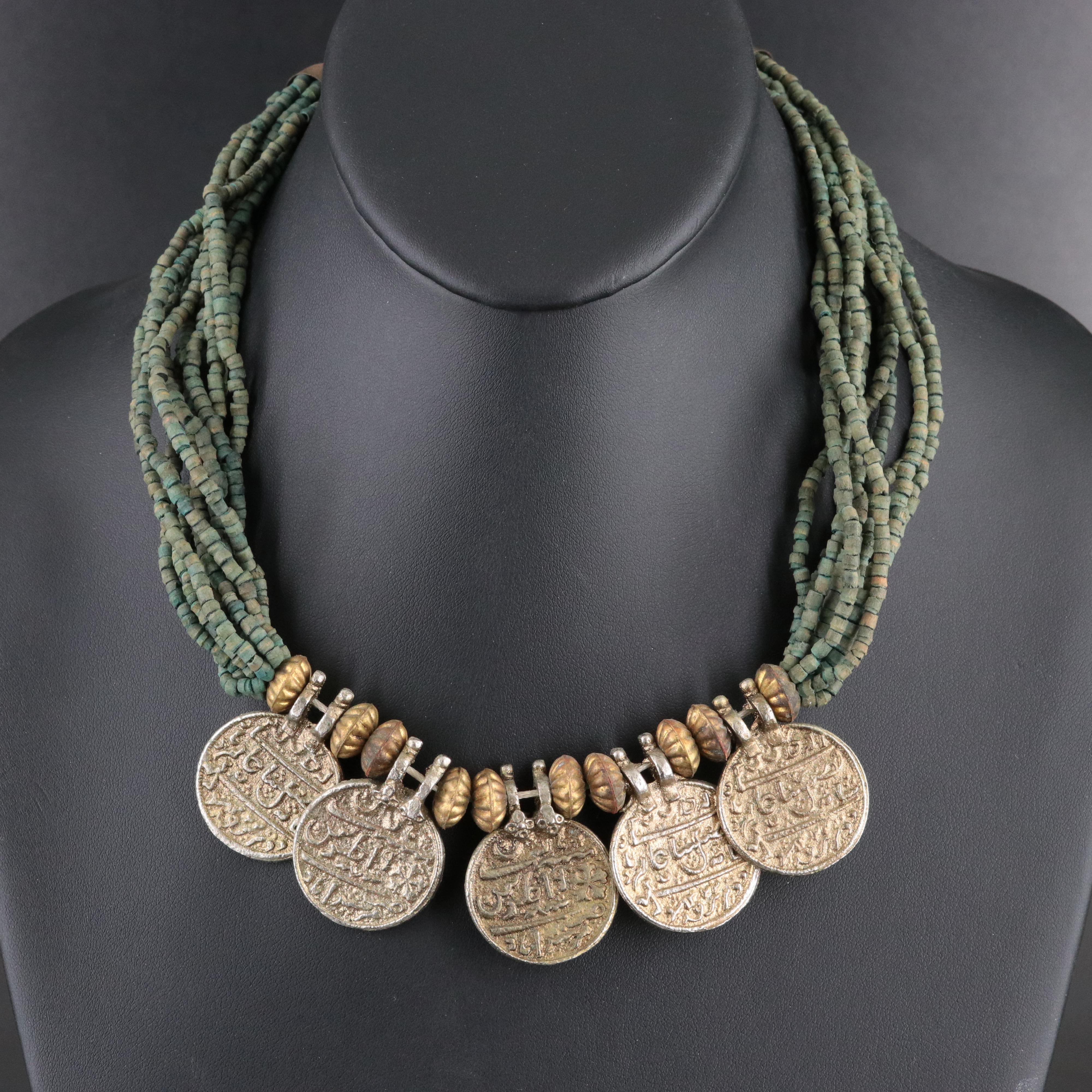 Replica Coin and Faience Torsade Necklace