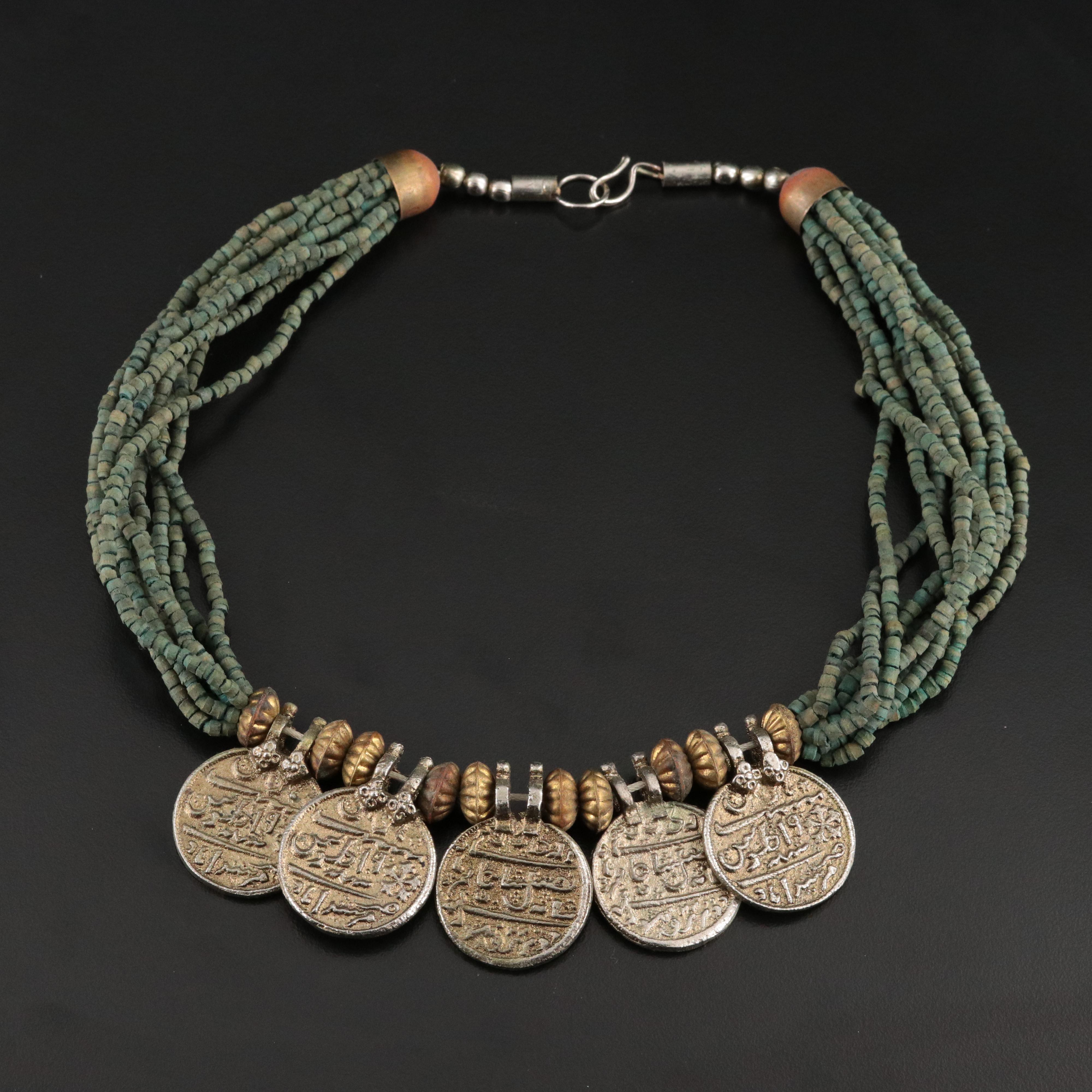 Replica Coin and Faience Torsade Necklace