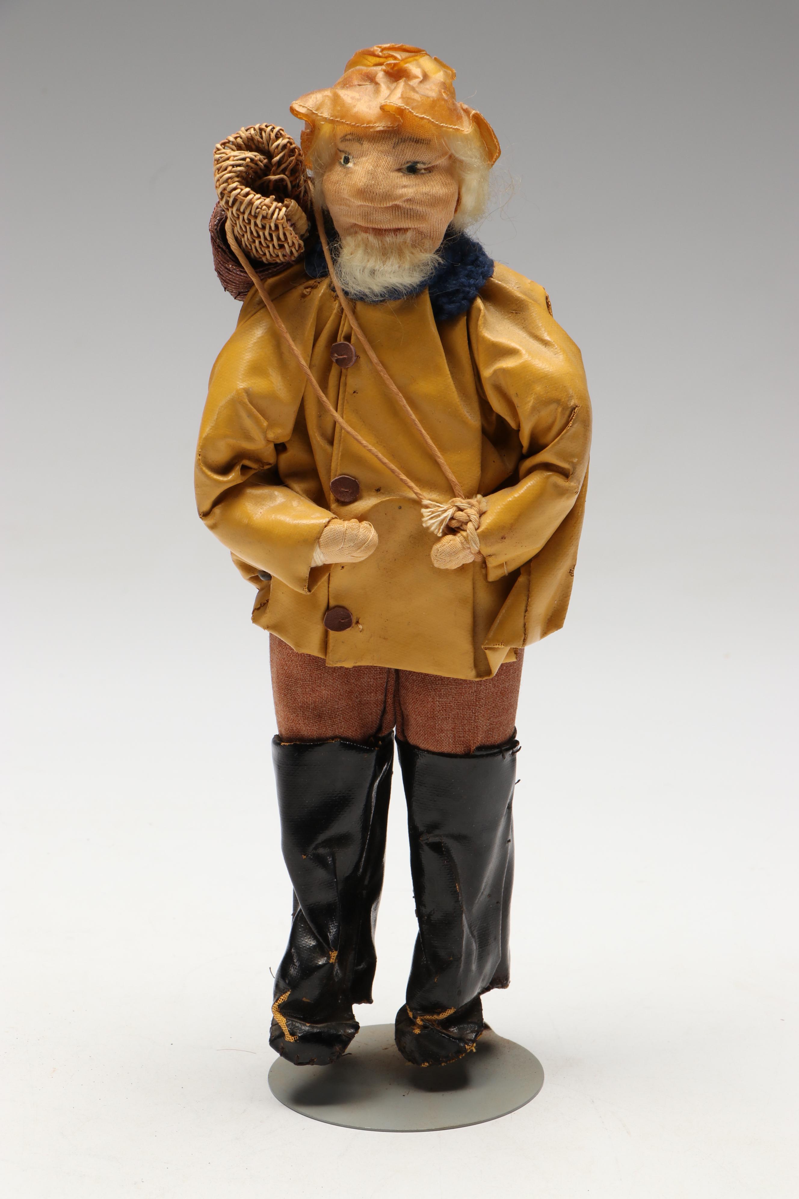 Handmade Fabric Dolls with Metal Stands