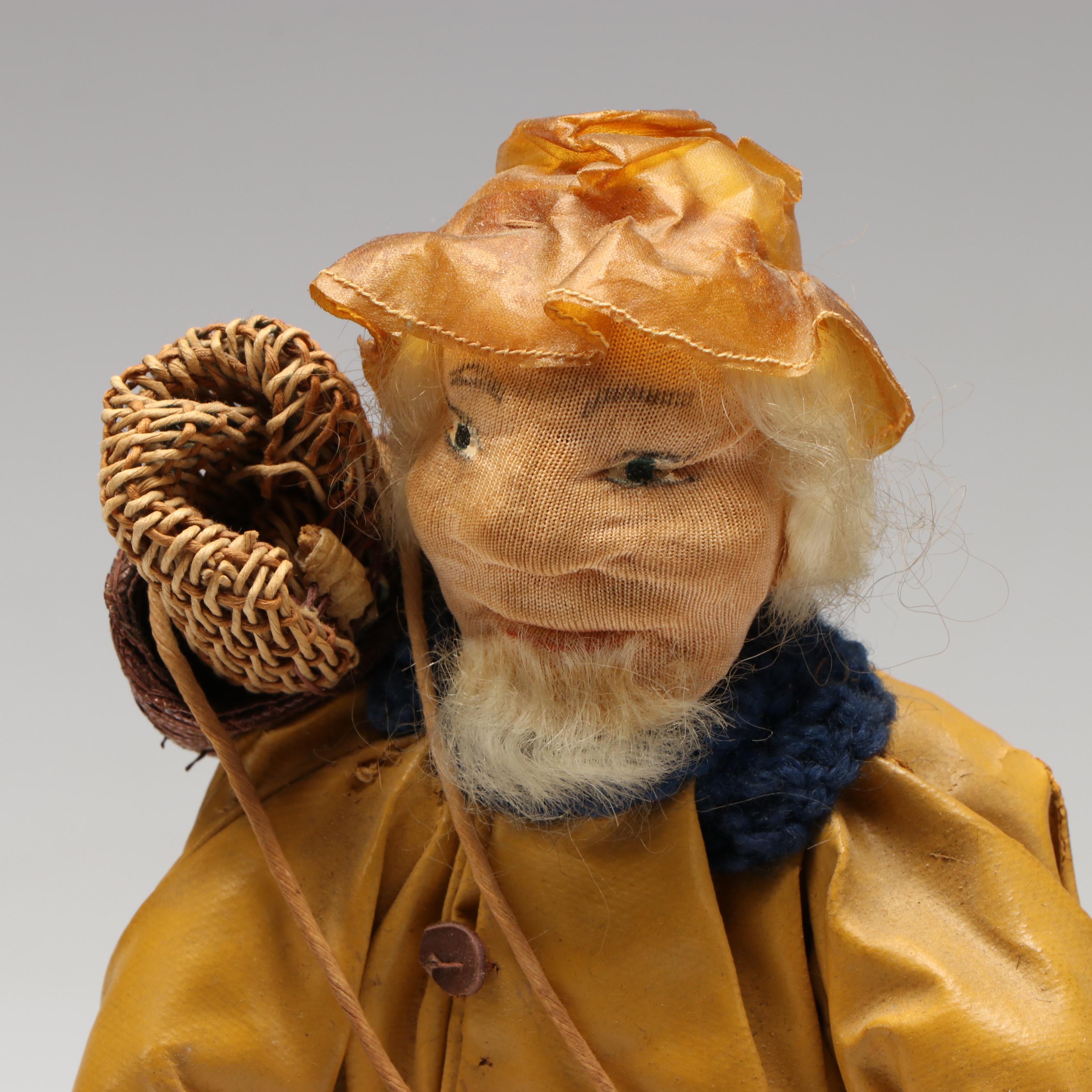 Handmade Fabric Dolls with Metal Stands