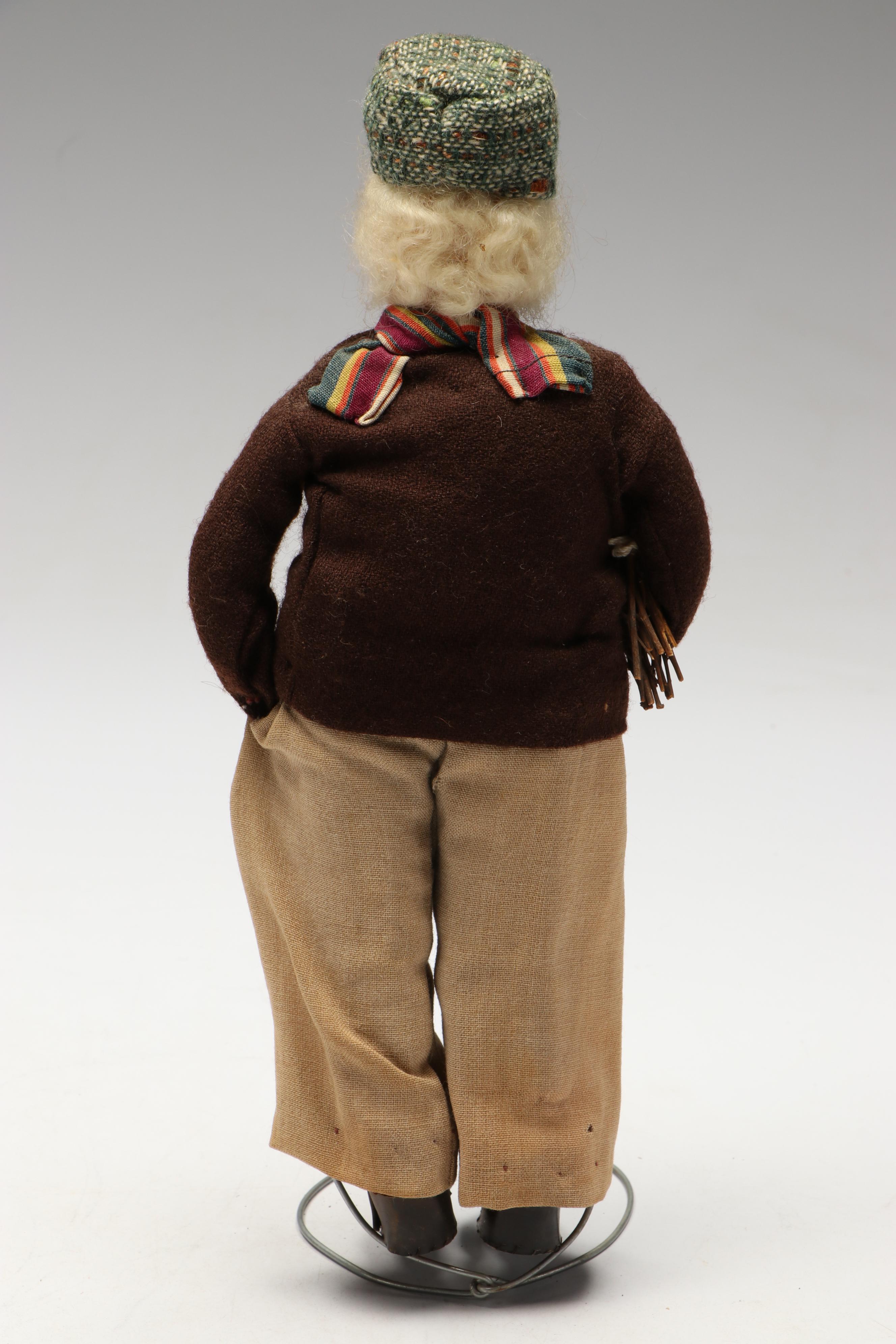 Handmade Fabric Dolls with Metal Stands