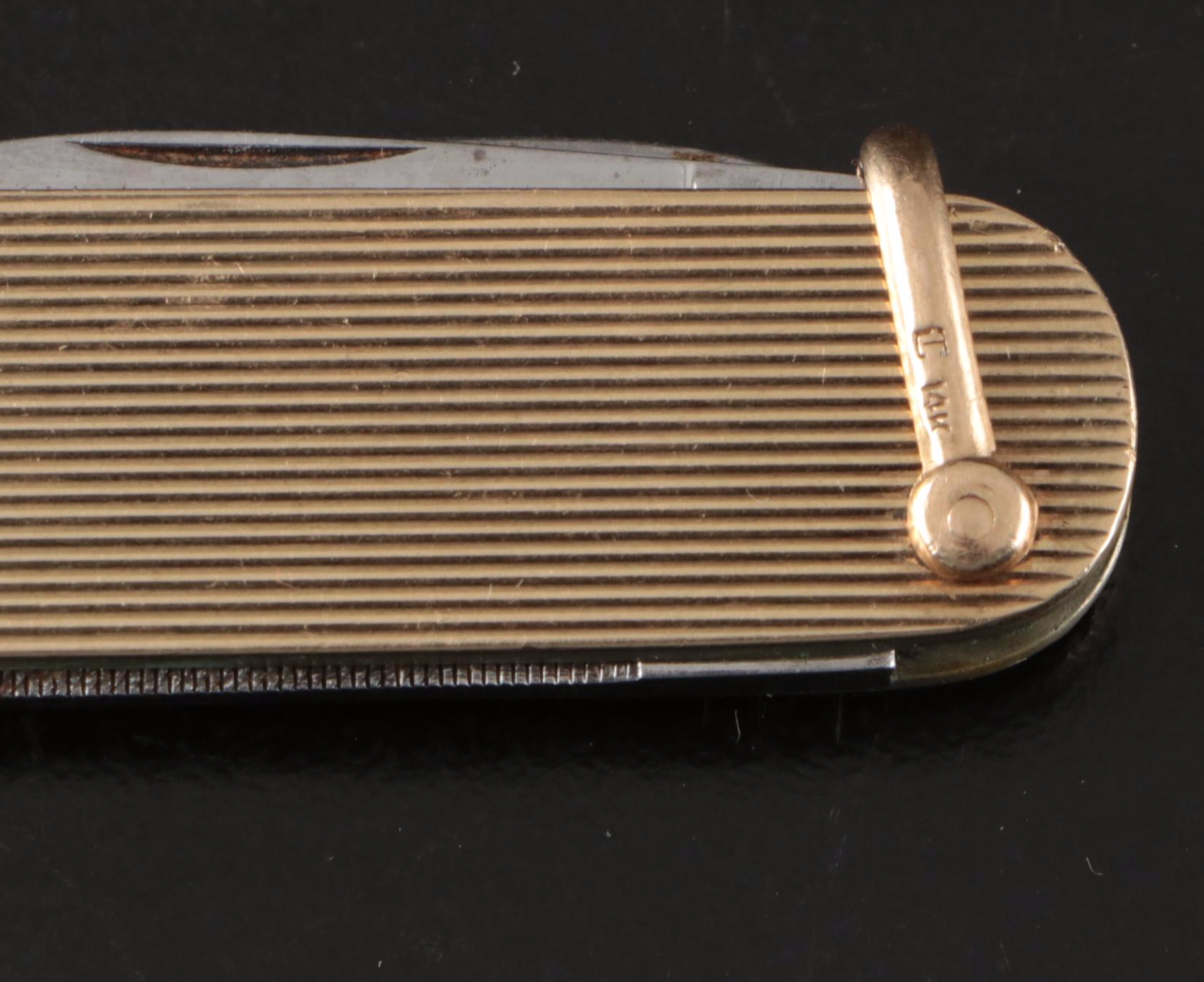 14K Gold Engraved Pocket Knives with Other Anson Folding Knife