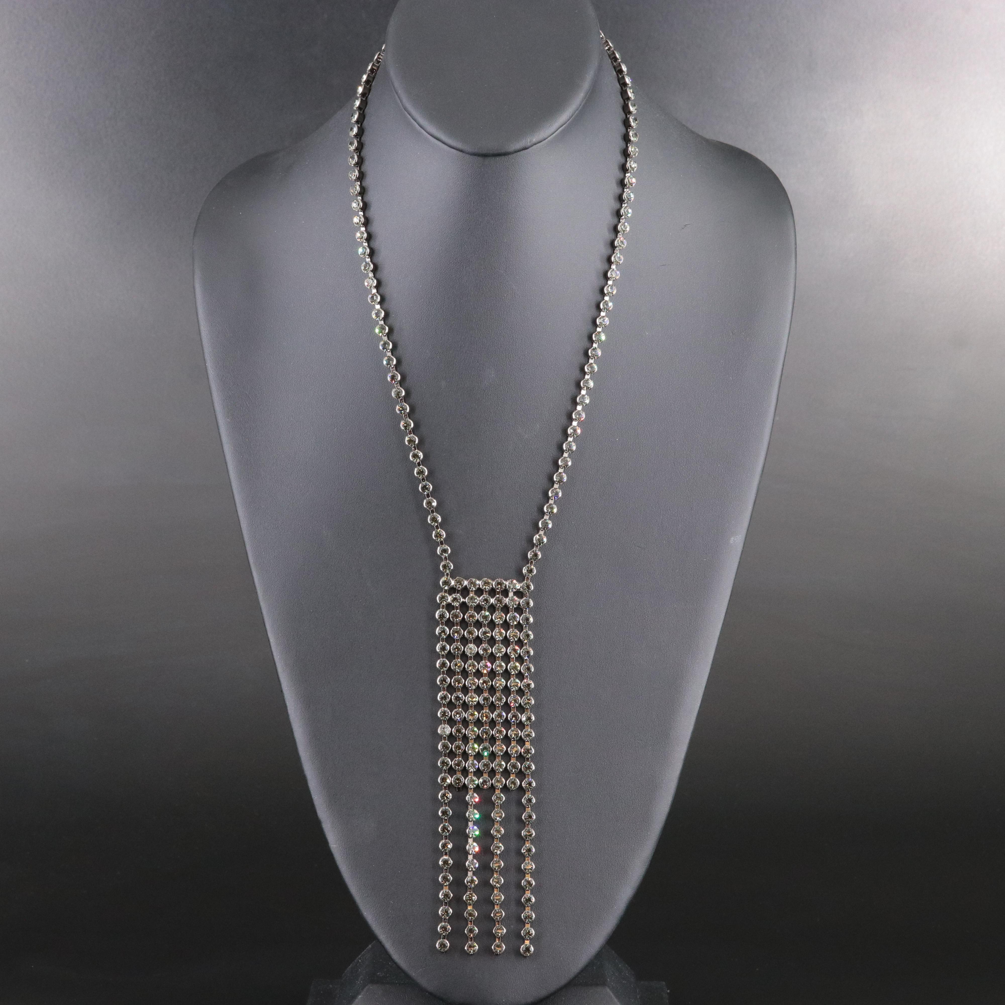 Rhinestone Fringe Necklace
