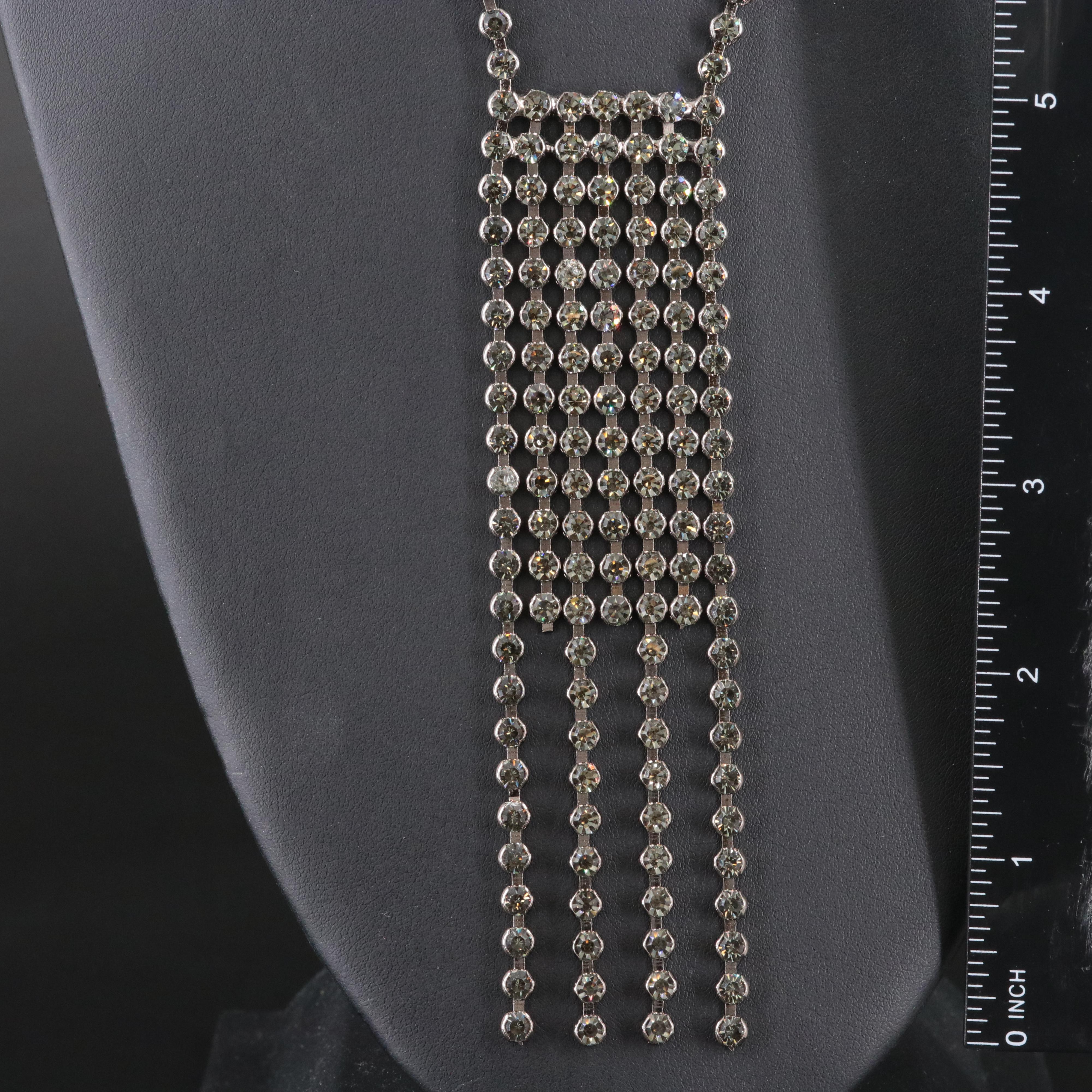 Rhinestone Fringe Necklace