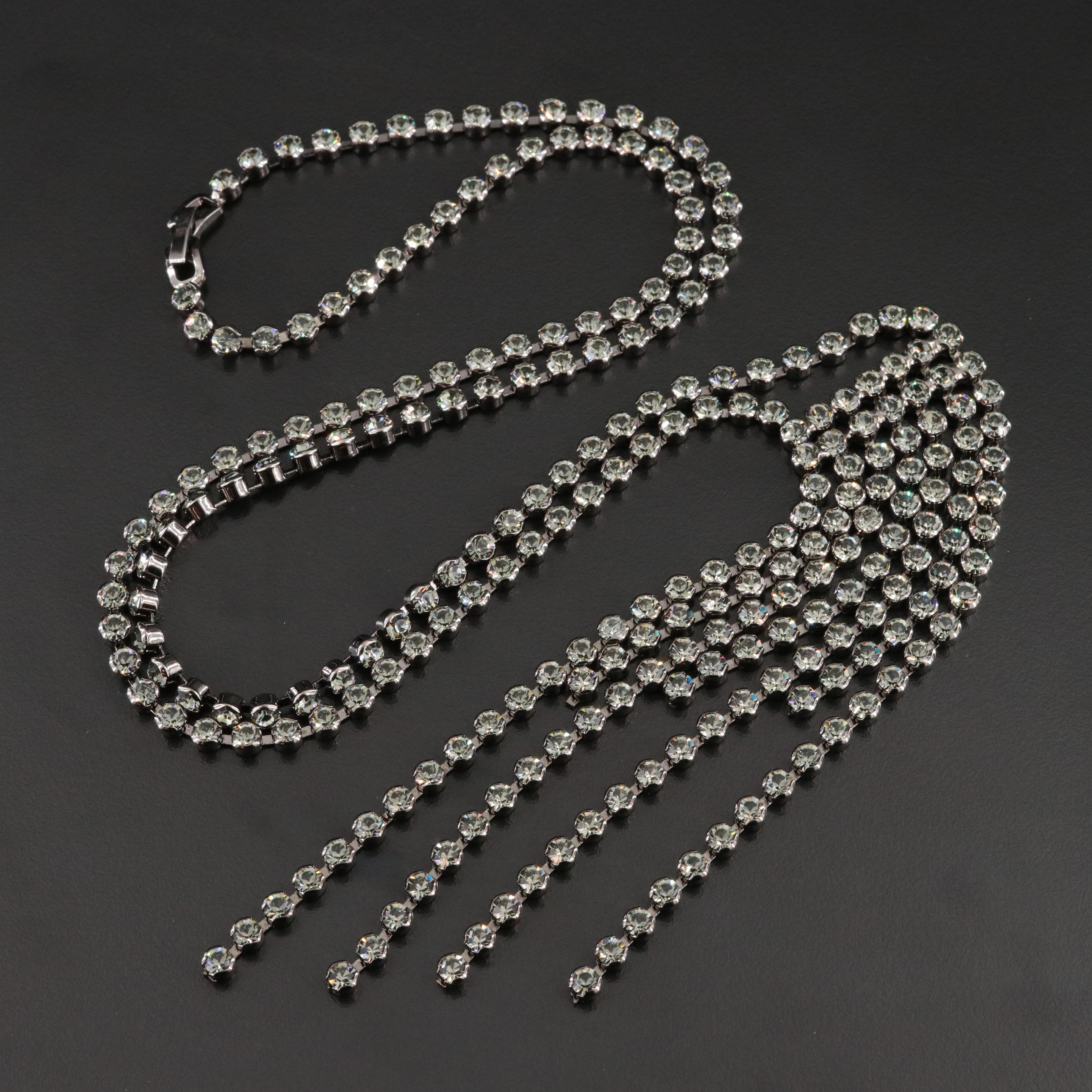 Rhinestone Fringe Necklace