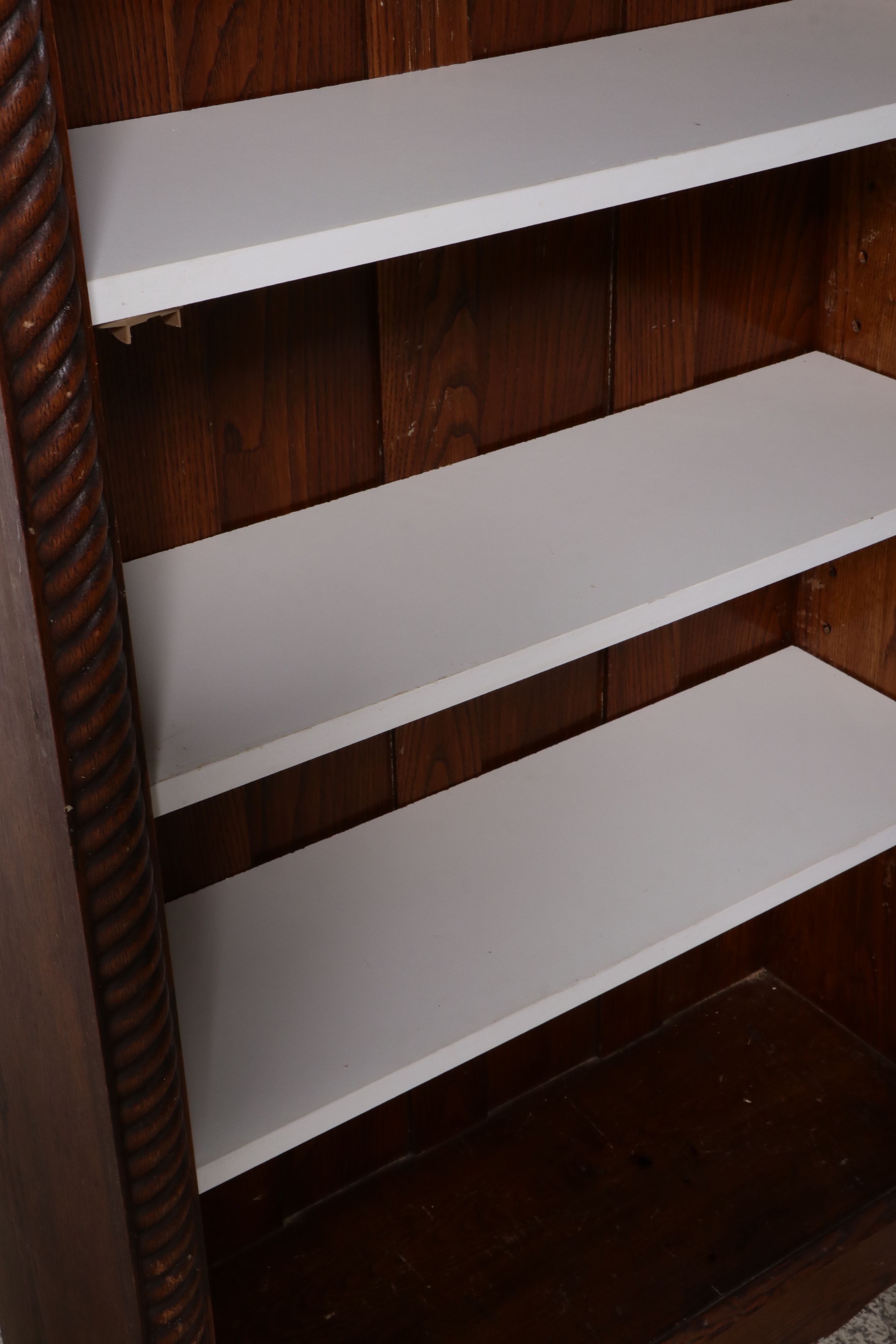 Antique Victorian Dark Oak China Cabinet