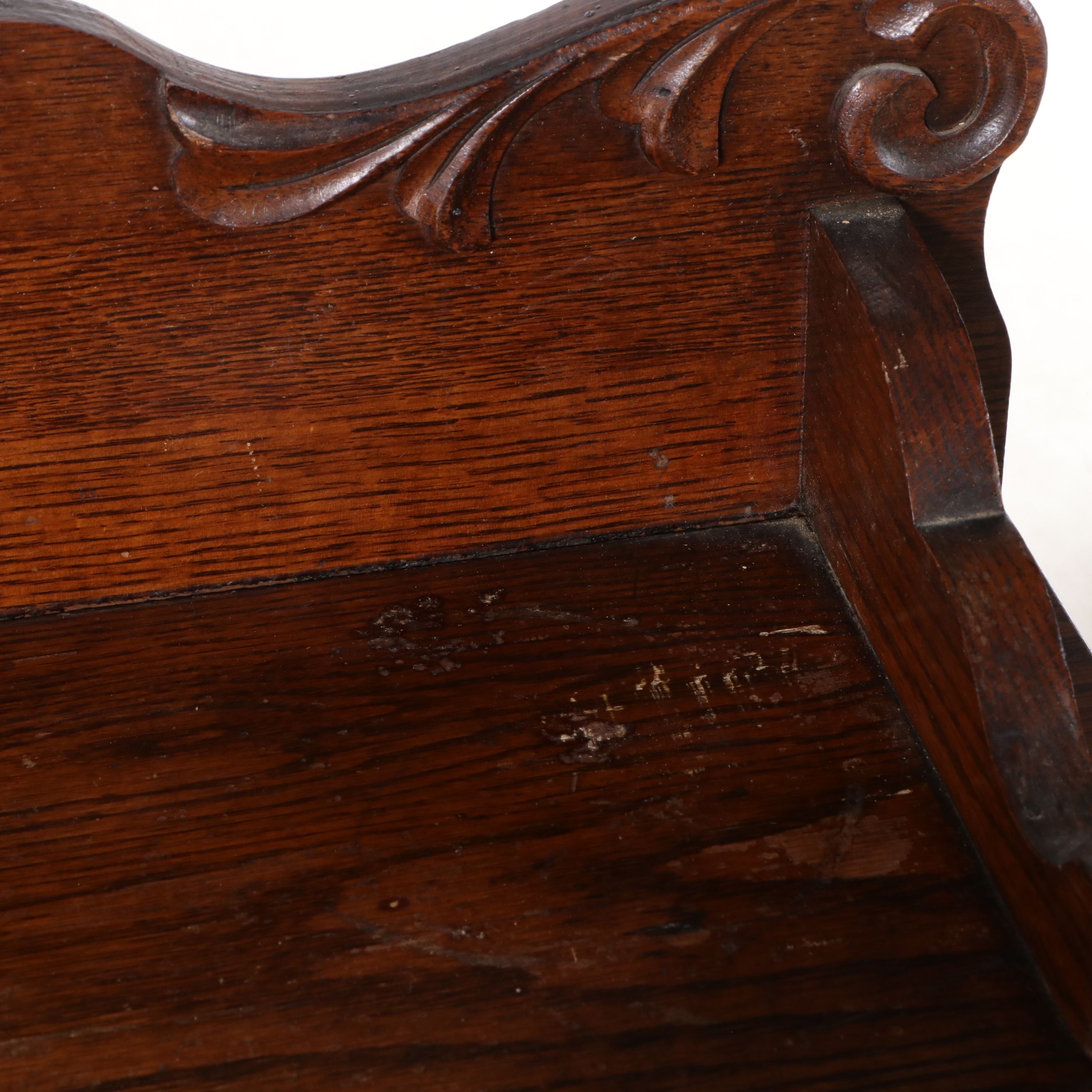 Antique Victorian Dark Oak China Cabinet