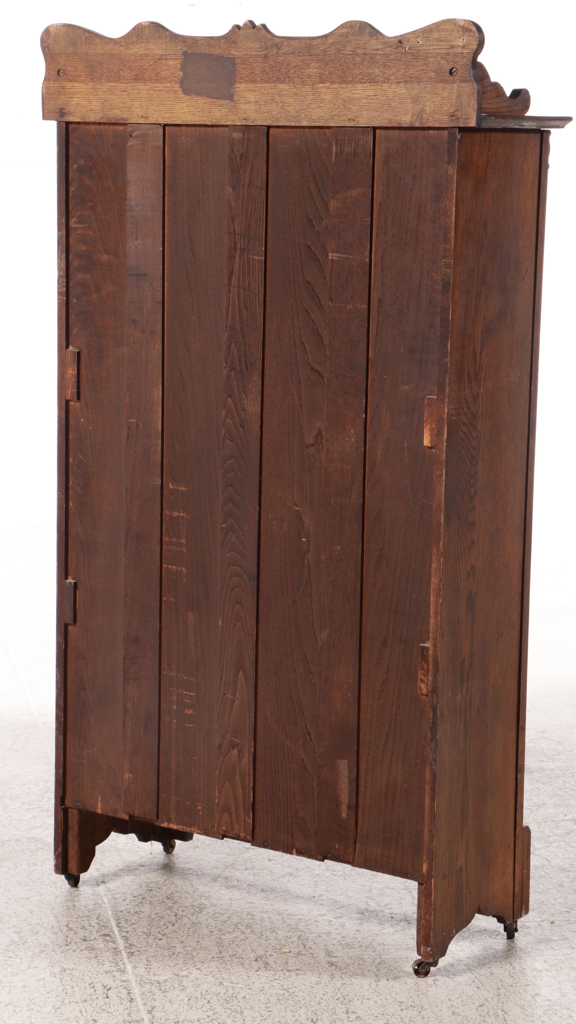 Antique Victorian Dark Oak China Cabinet