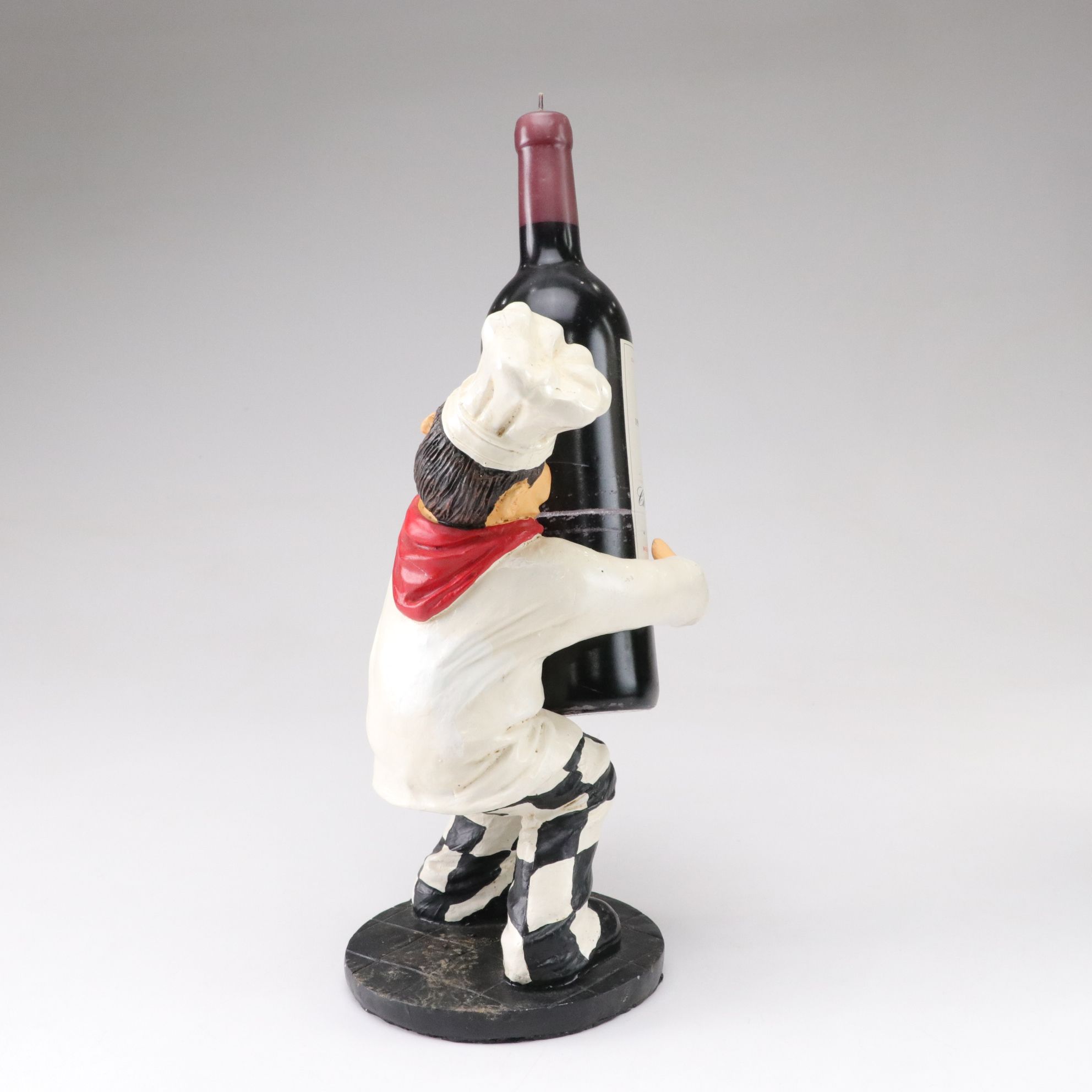 Chef Wine Bottle Holders with Bordeaux Wine Candle