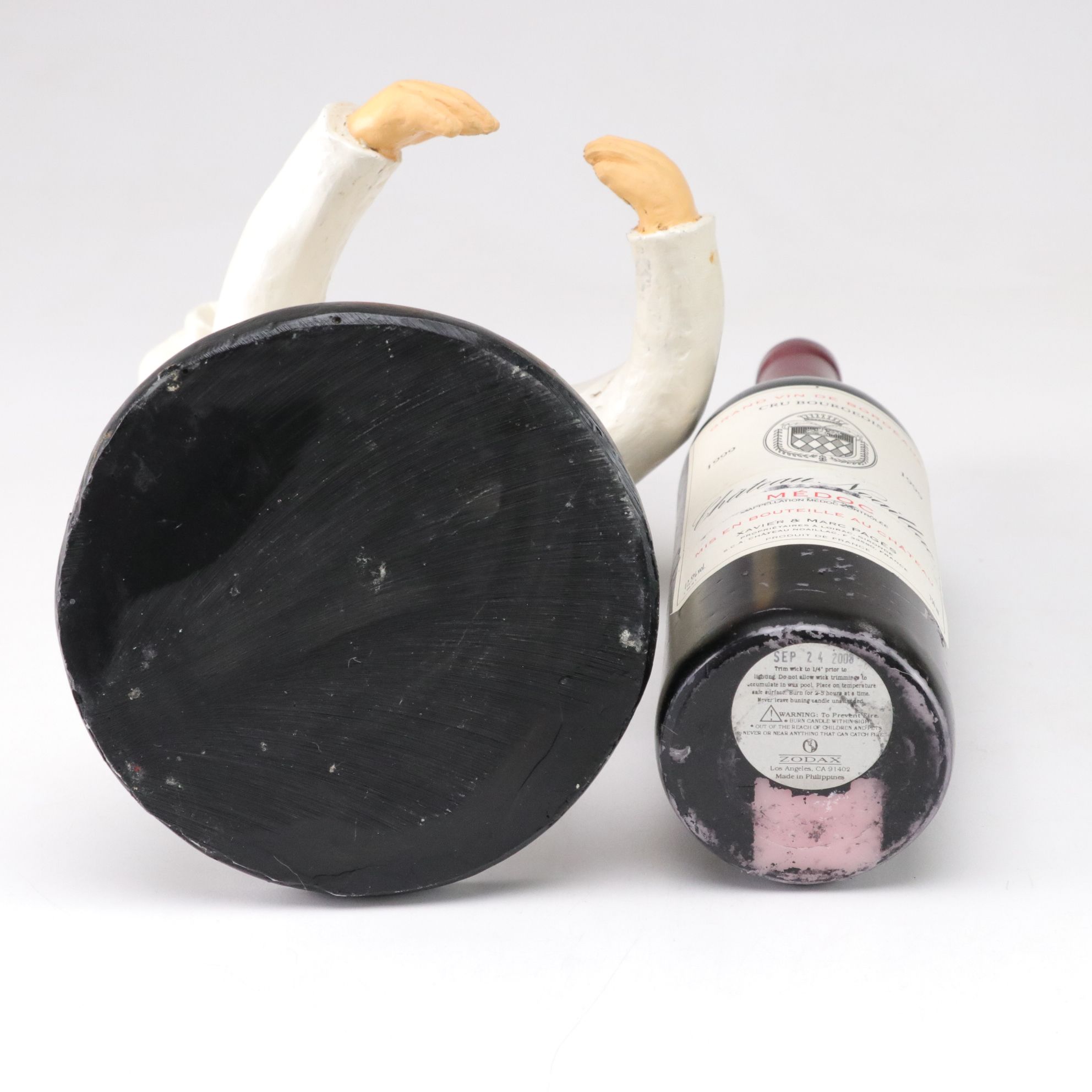 Chef Wine Bottle Holders with Bordeaux Wine Candle