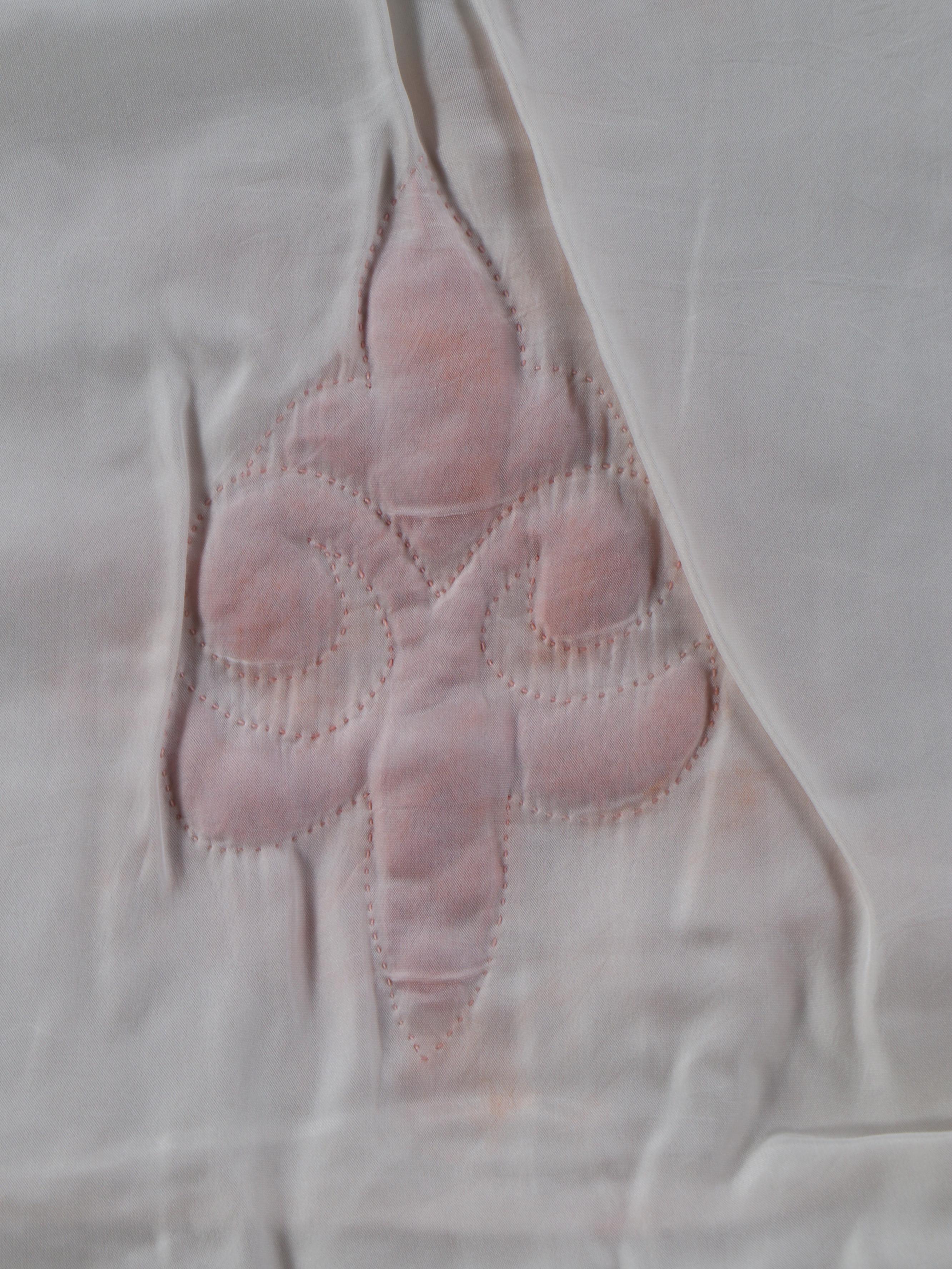 Pair of Fleur-de-Lis Pattern Wool Blend and Lace Blankets