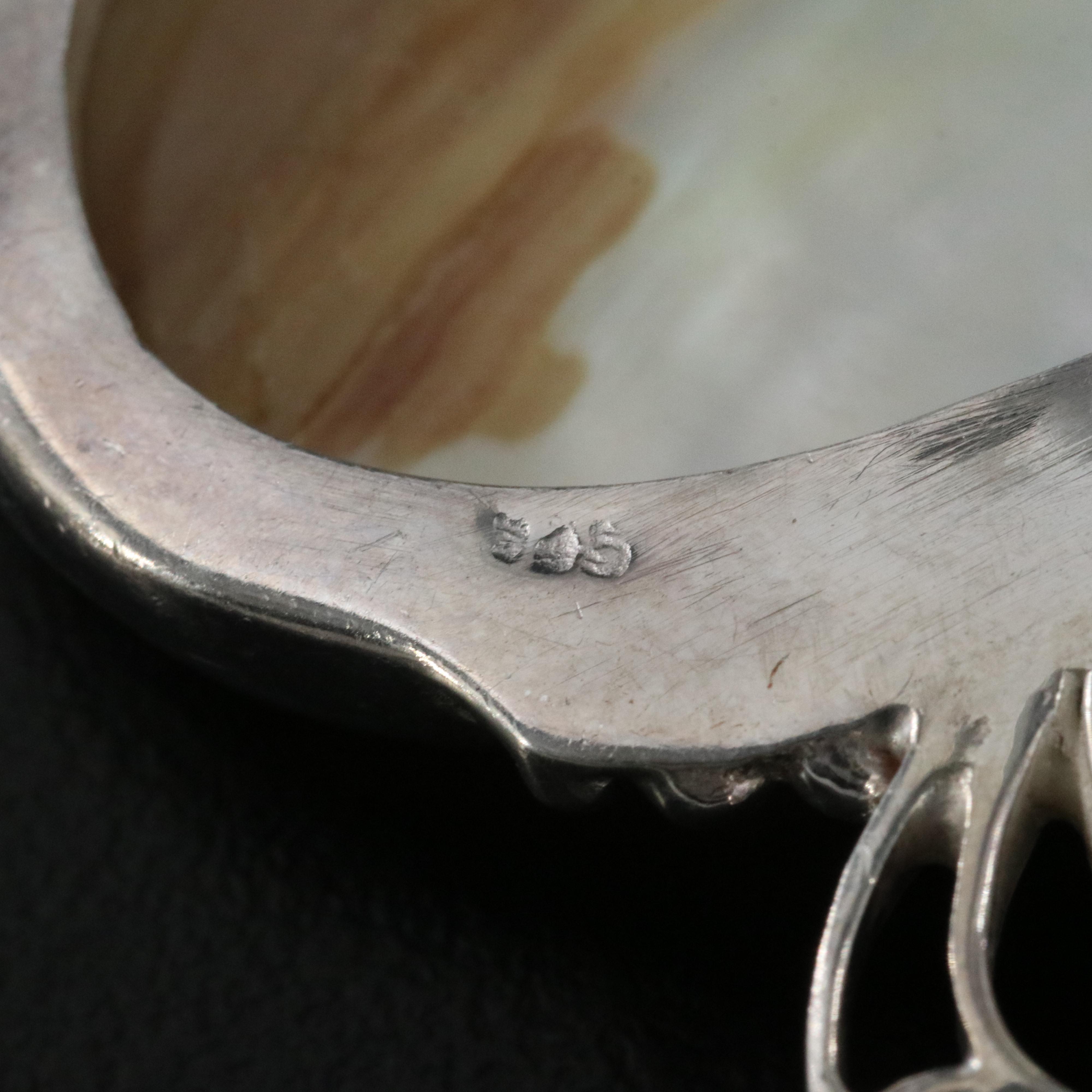 Sterling Mother-of-Pearl and Black Onyx Pendant