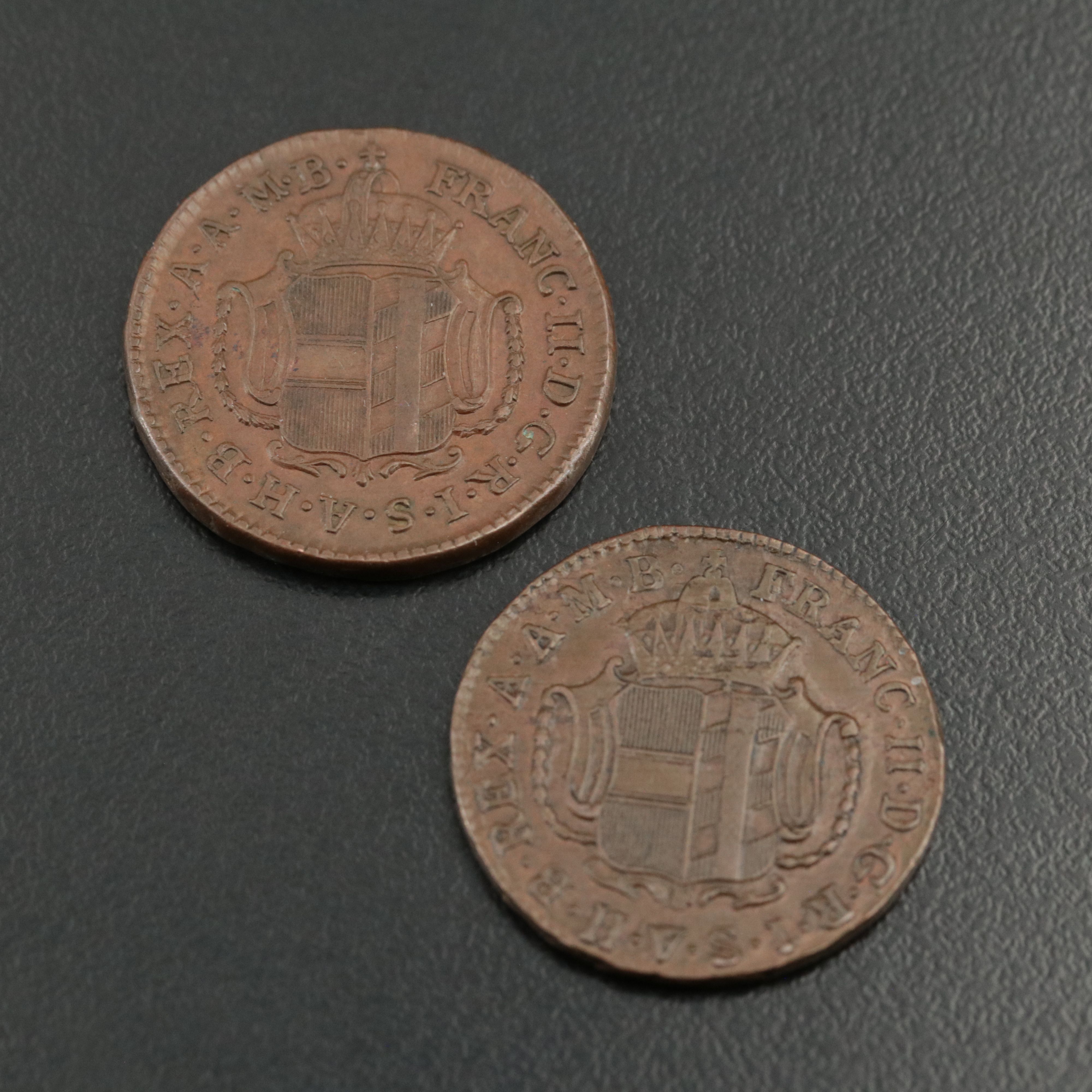 Two Copper Kreutzer Coins From Further Austria