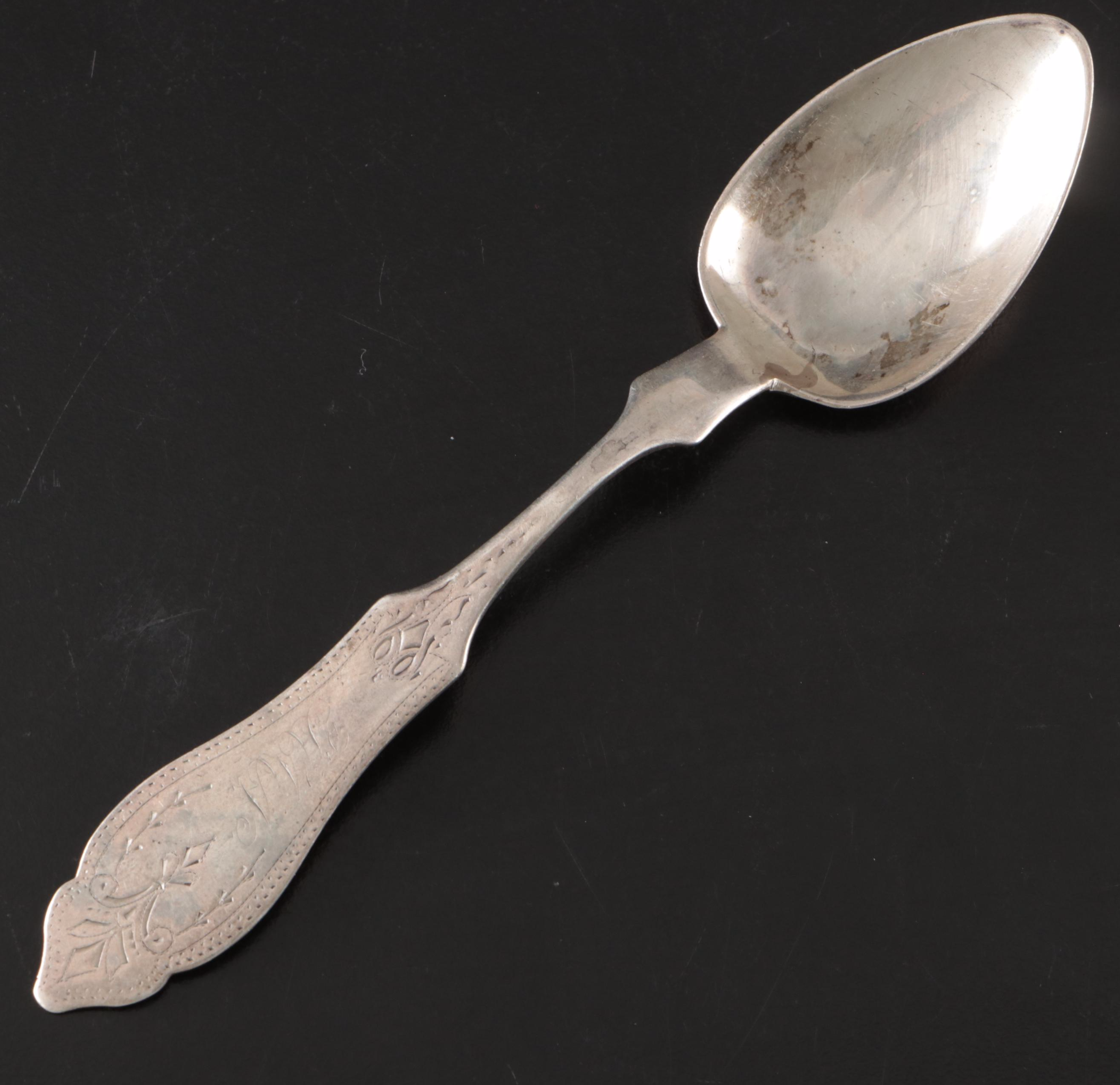 Atkin Brothers Sterling Silver Letter Opener With Coin Silver Spoons