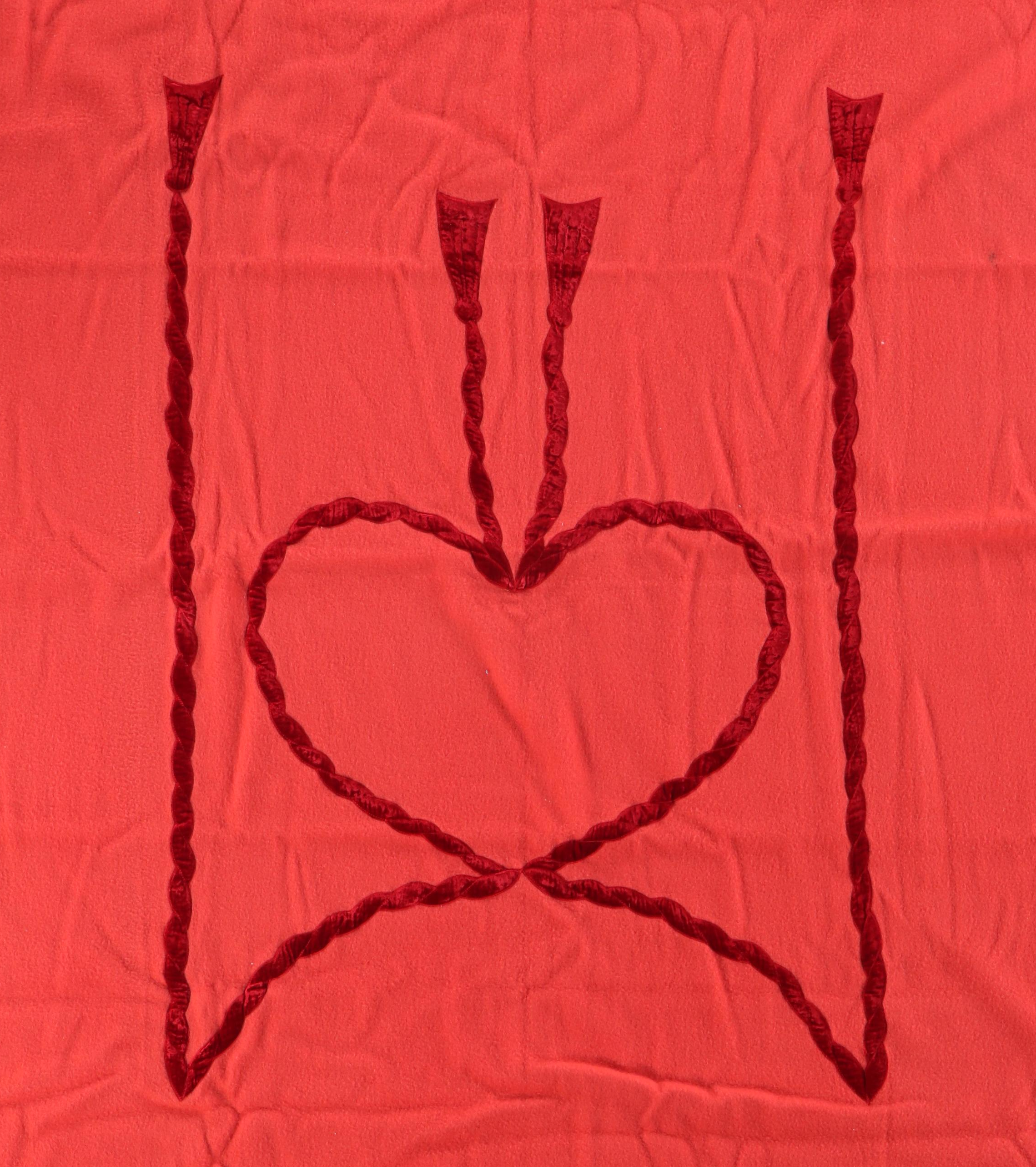 Pair of Victorian Style Velveteen Trimmed Wool Blend Blankets