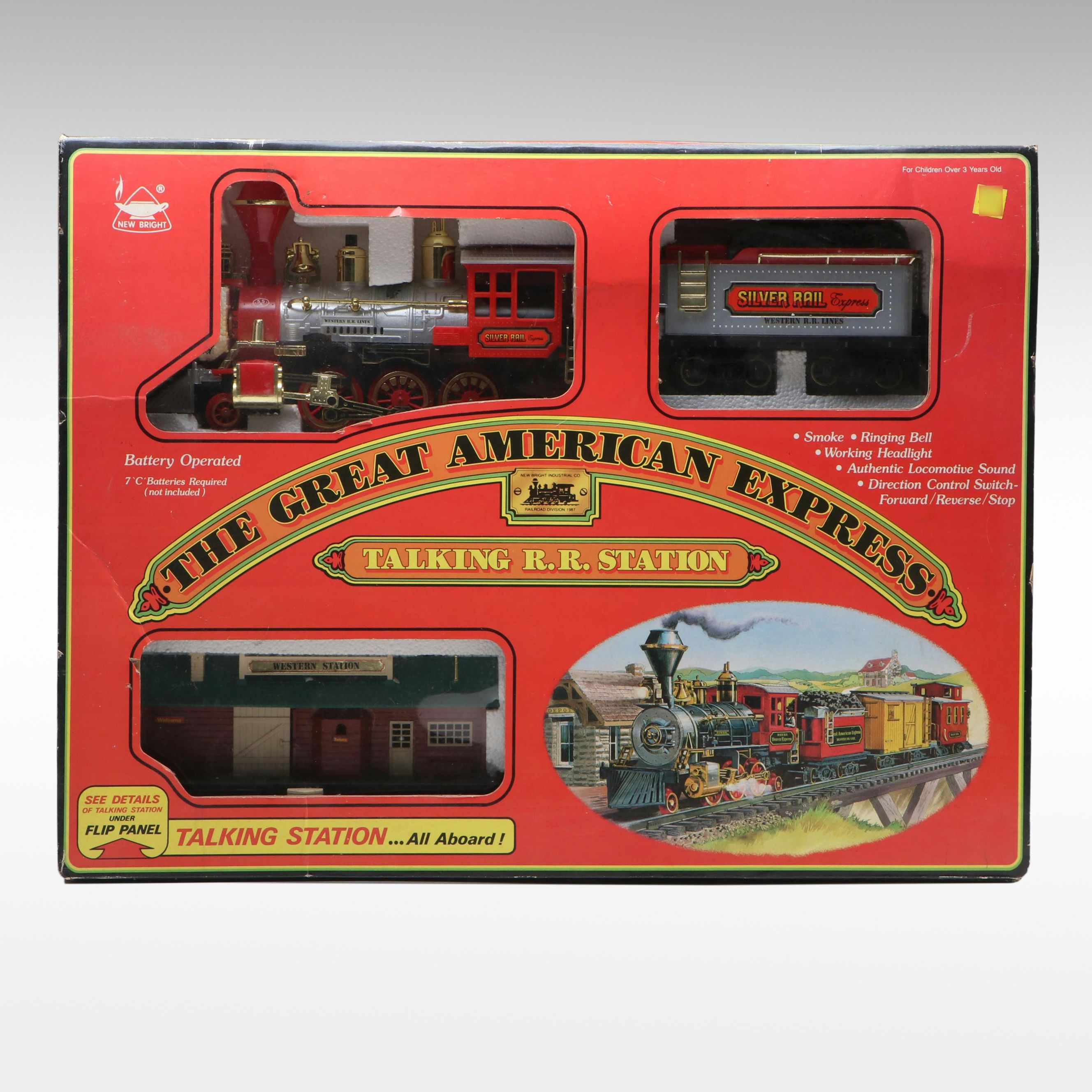 New Bright "The Great American Express" G Scale Talking Railroad Station, 1988