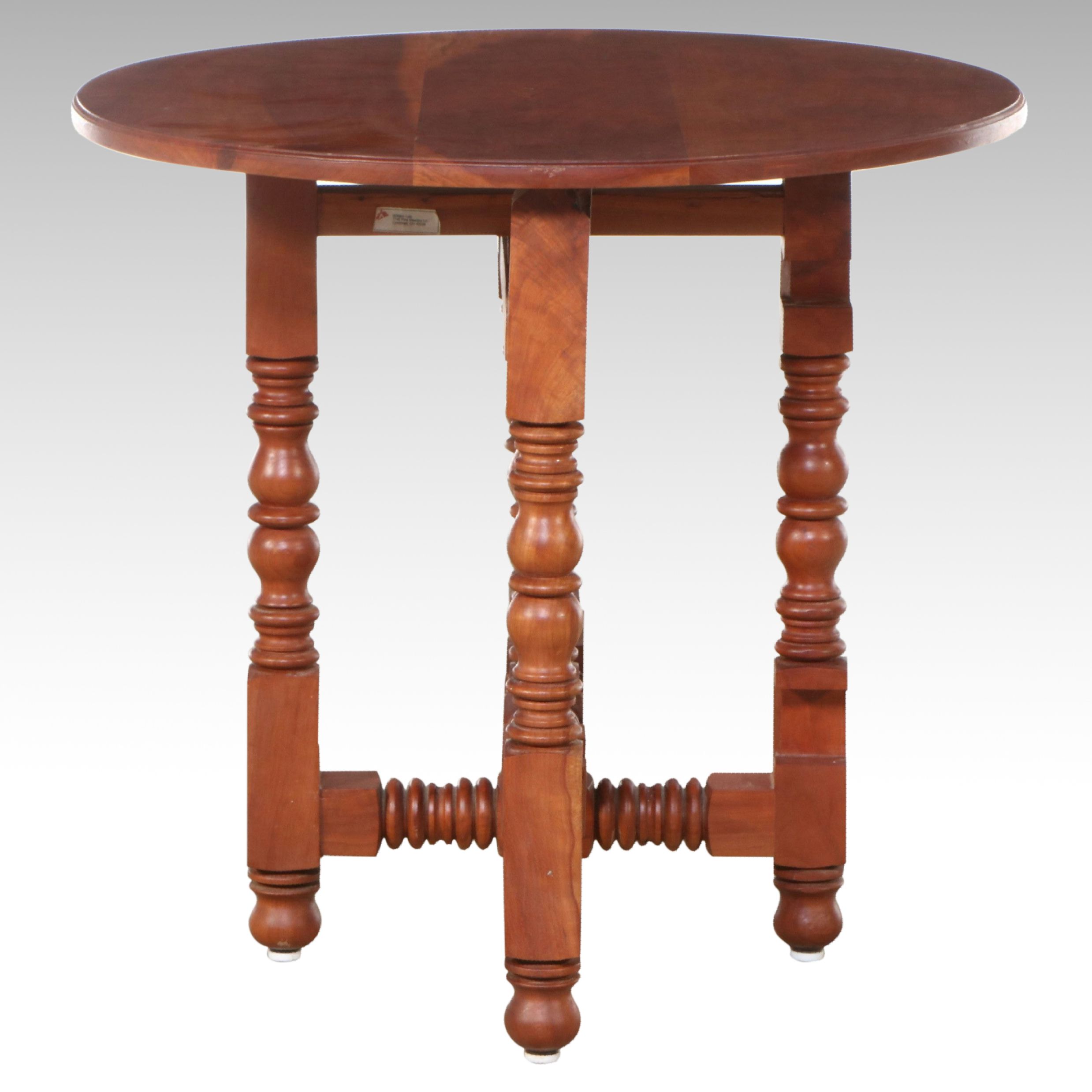 William and Mary Style Cherry Gate-Leg Table, Mid to Late 20th Century