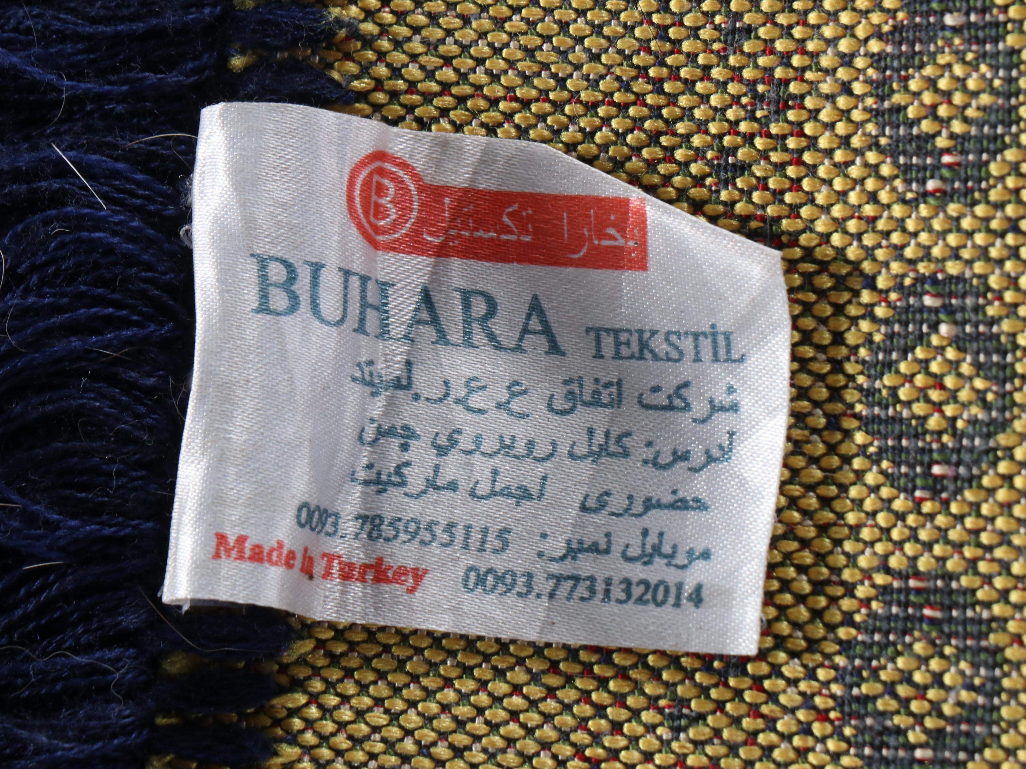 6'8 x 3'2 Bukhara Textile Turkish Rug with Peacock Wall Rug