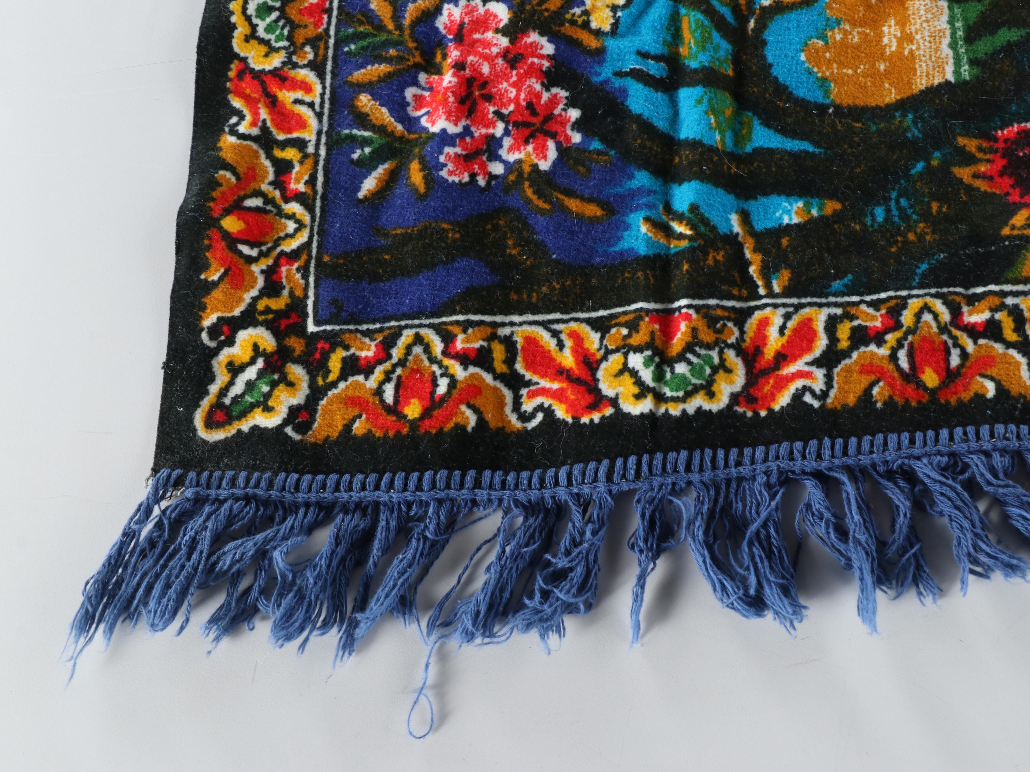 6'8 x 3'2 Bukhara Textile Turkish Rug with Peacock Wall Rug