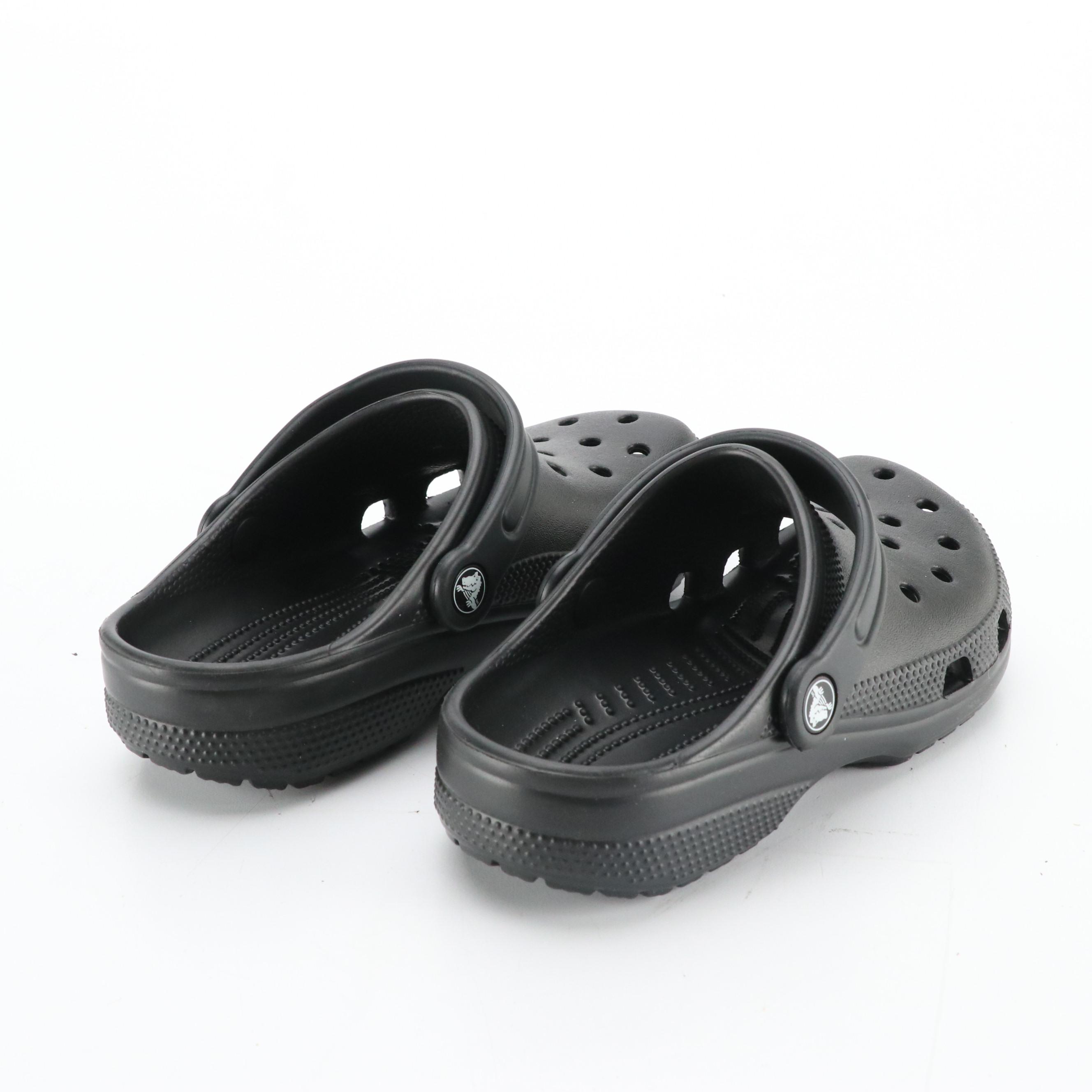 Crocs Classic Black Rubber Clogs with Box and Tag