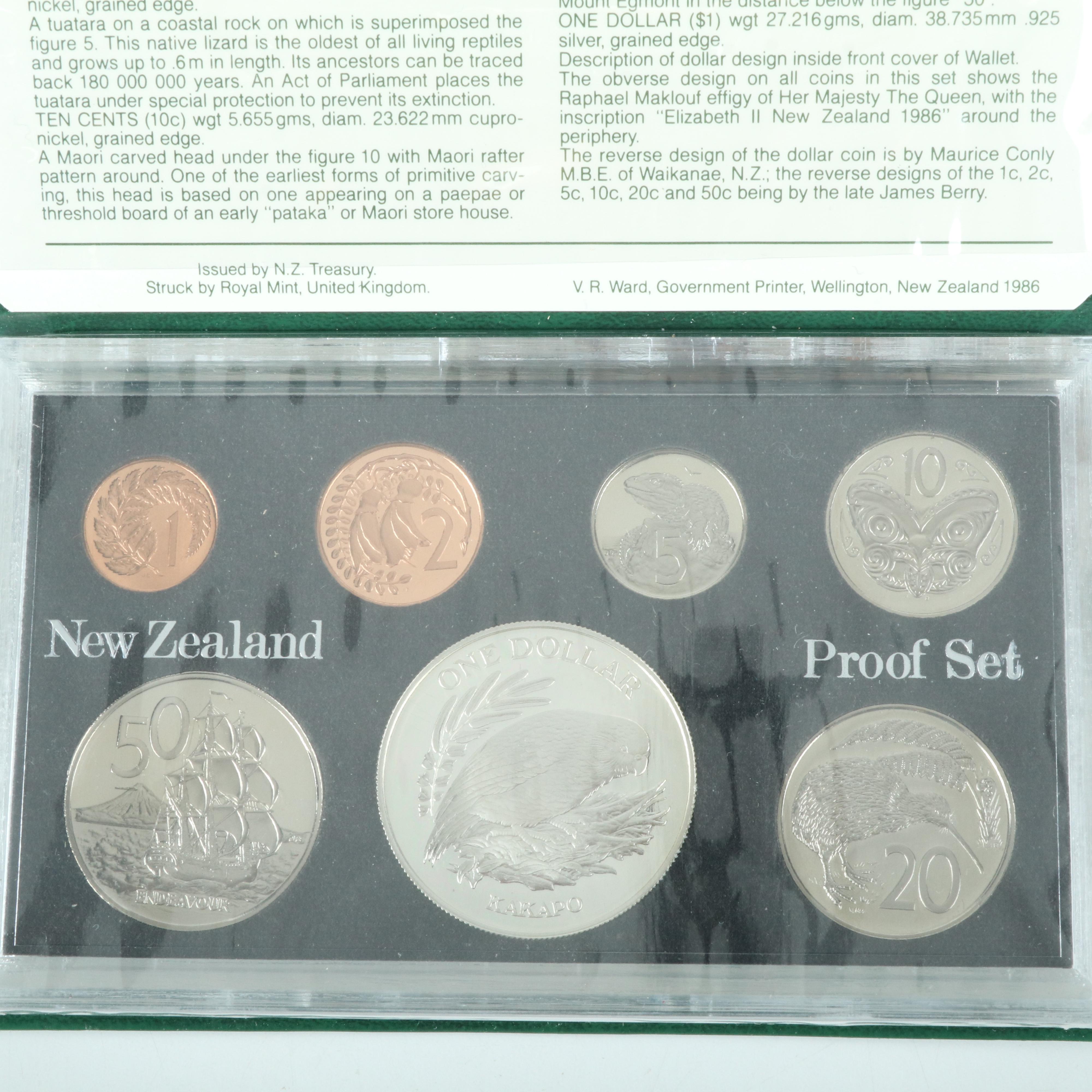 1986 New Zealand Proof Set