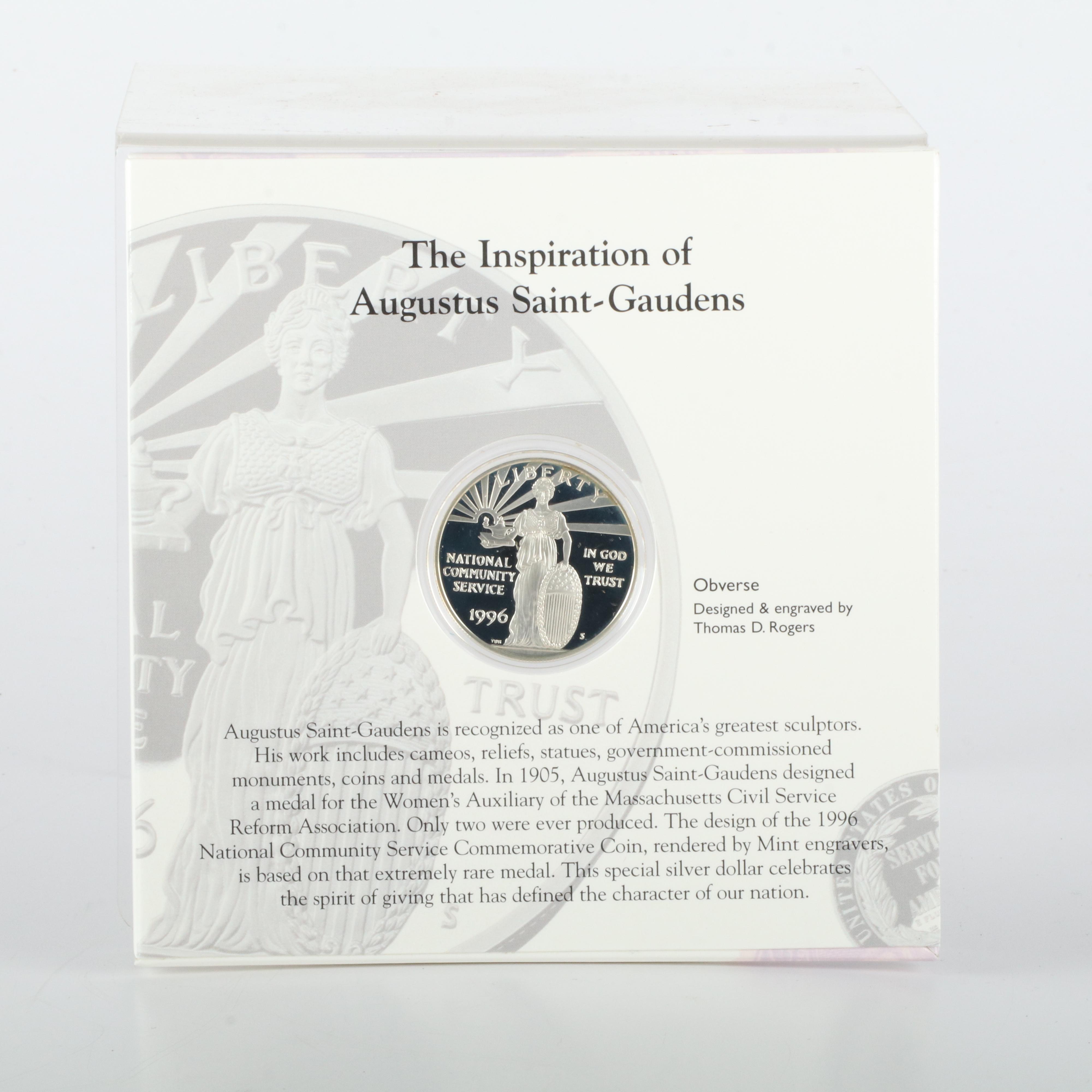 Two 1996 National Community Service Coin and Stamp sets