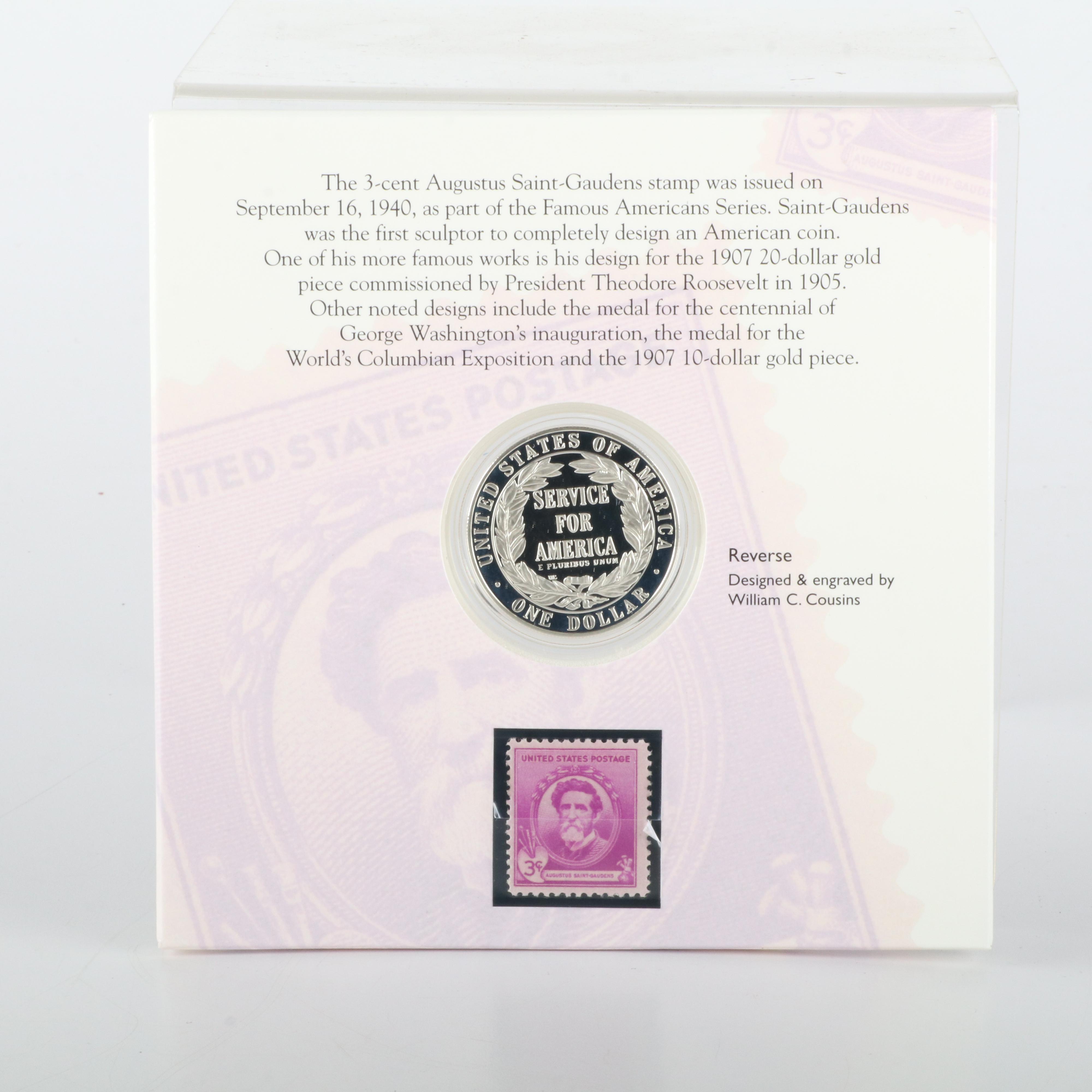 Two 1996 National Community Service Coin and Stamp sets