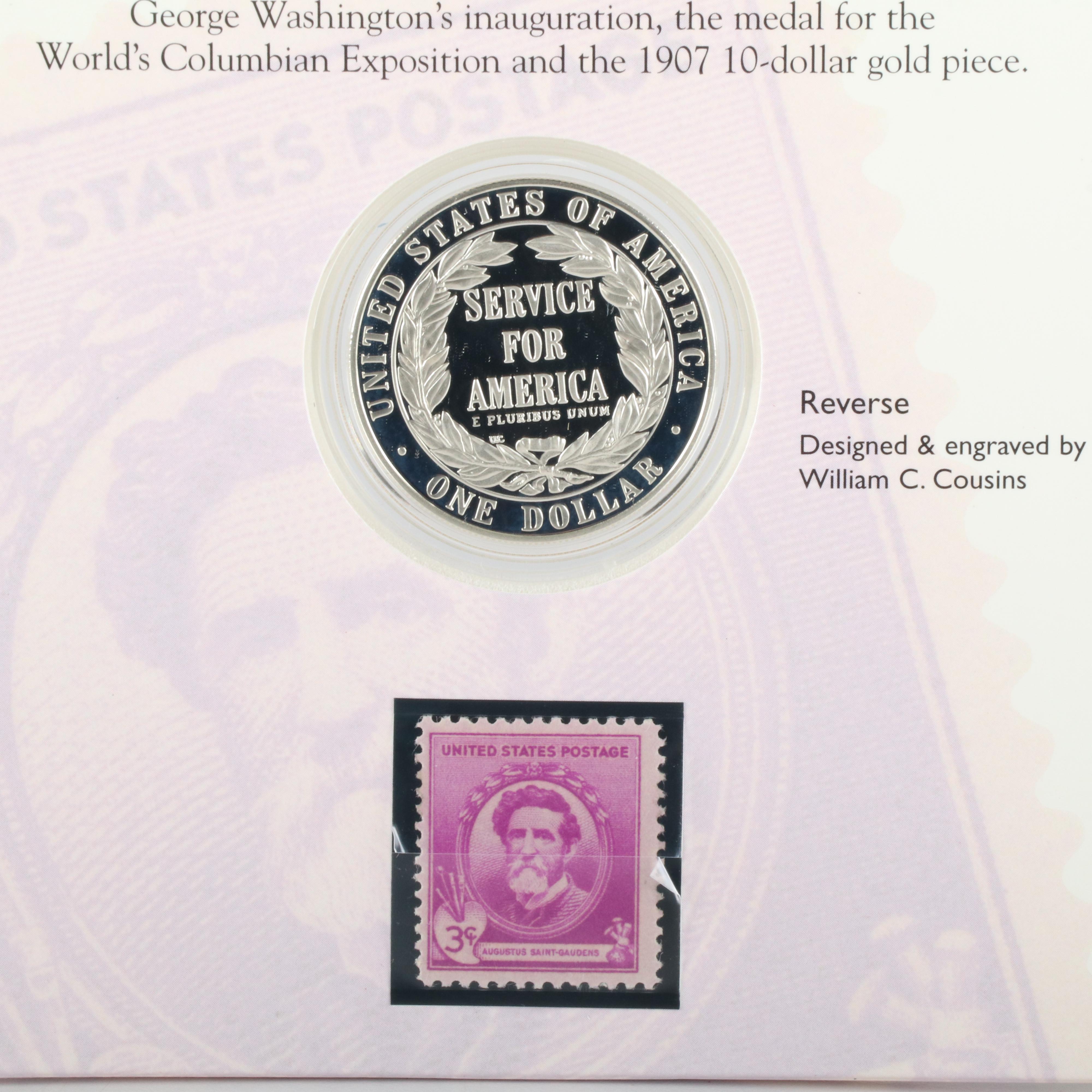 Two 1996 National Community Service Coin and Stamp sets