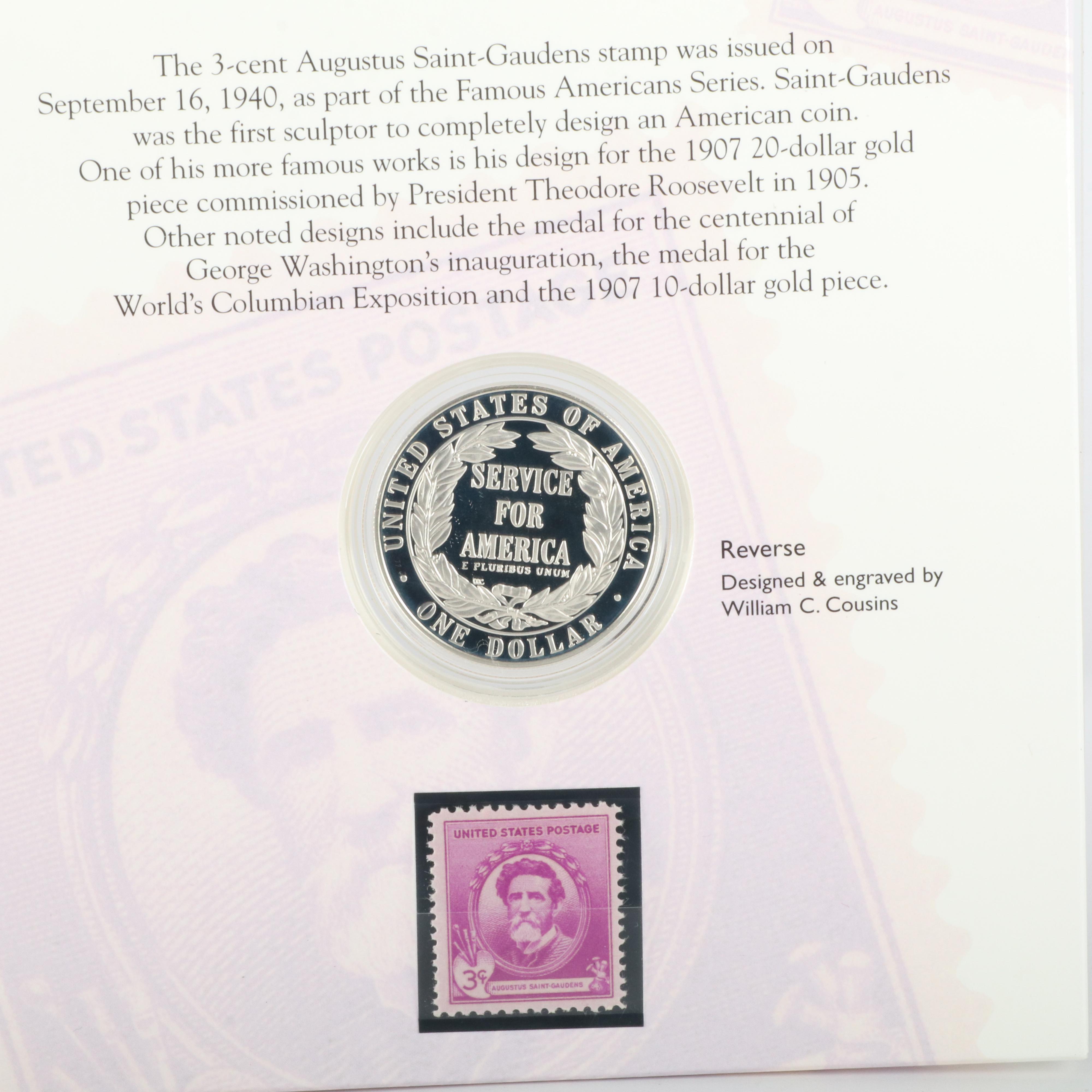 Two 1996 National Community Service Coin and Stamp sets