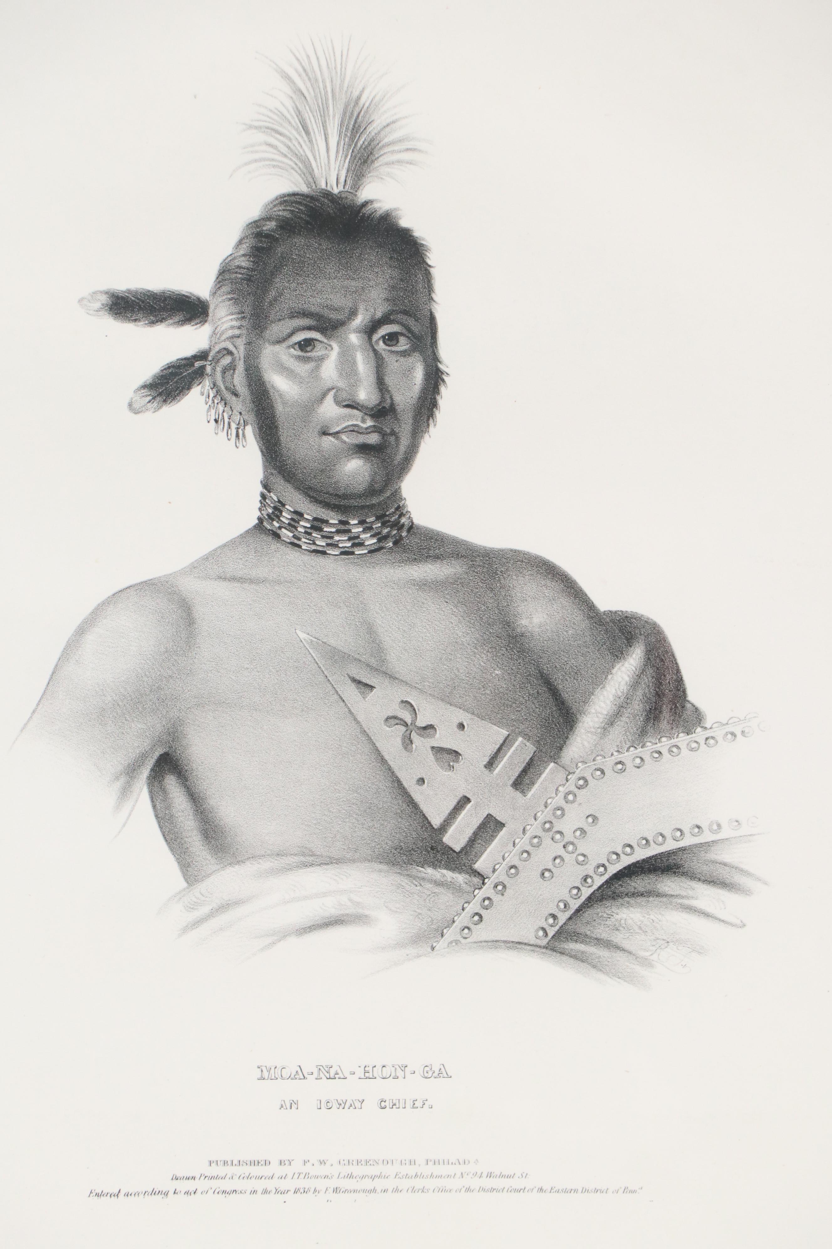 Charles Bird King Lithographs "Young Ma Has Kah," and More, 1838