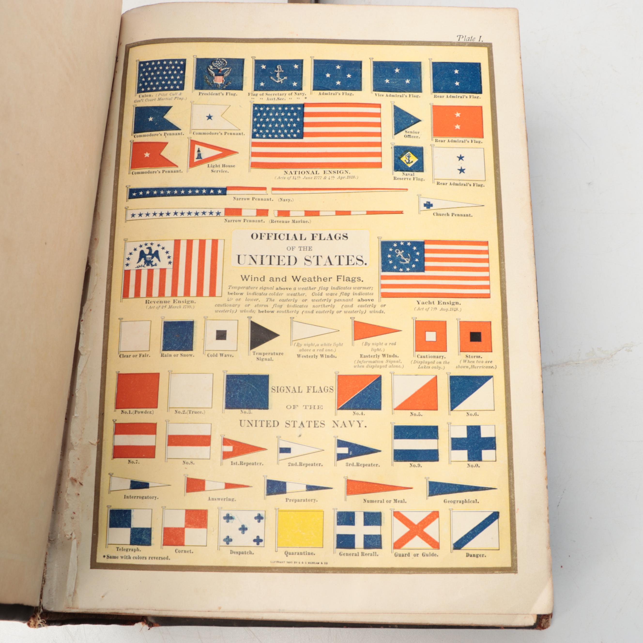 "Webster's International Dictionary" with Wooden Dictionary Holder