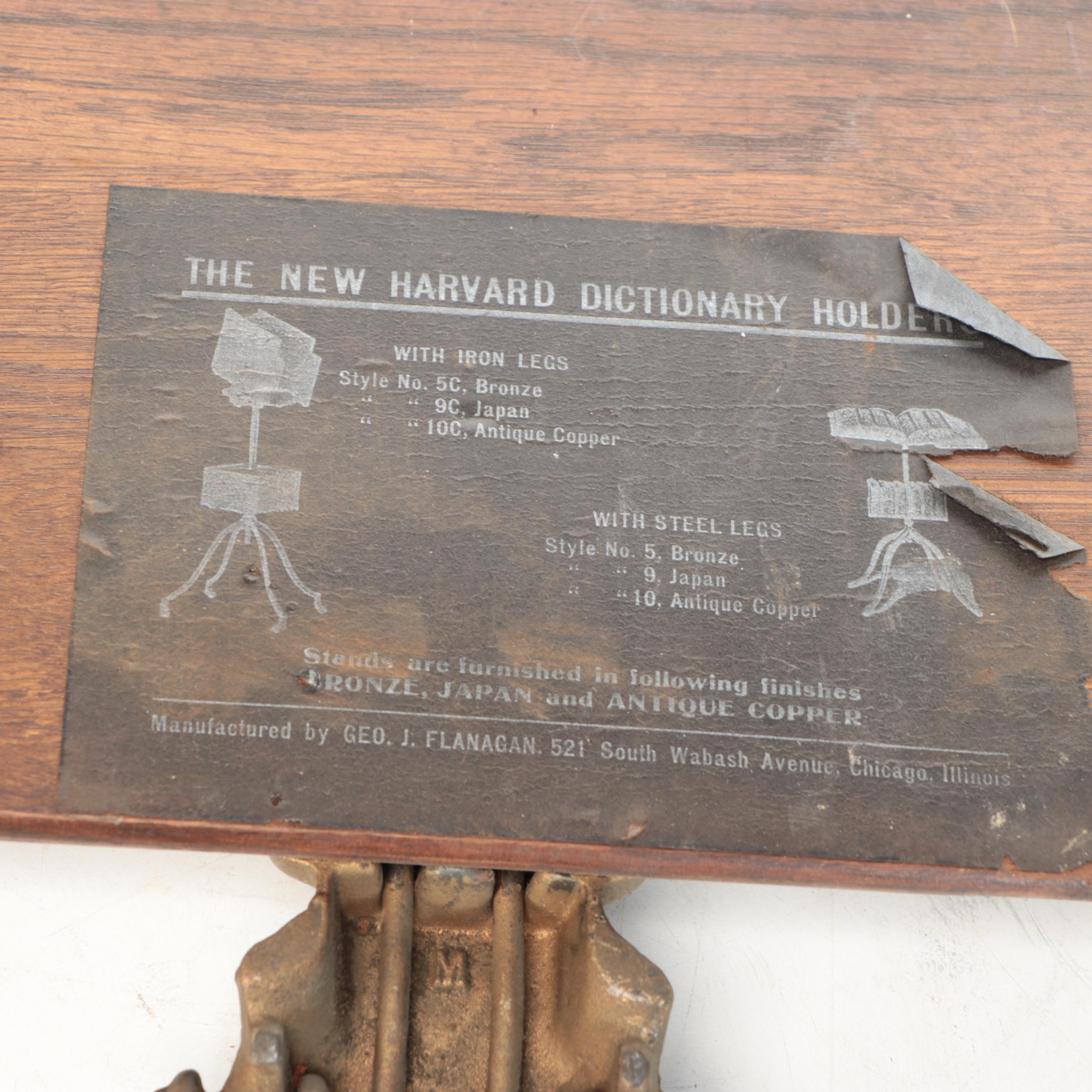 "Webster's International Dictionary" with Wooden Dictionary Holder