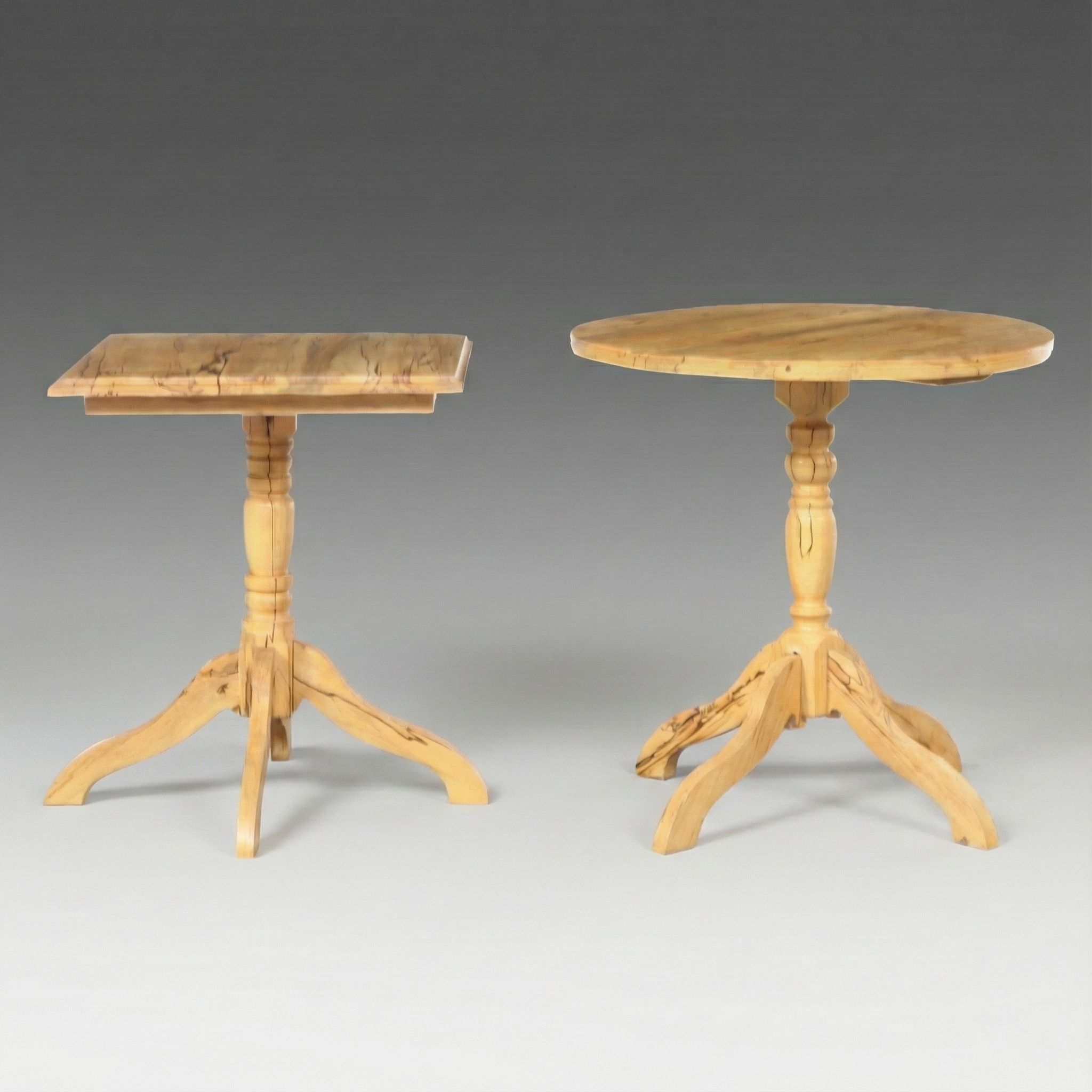 Artisan Handcrafted Spalted Wood Accent Tables