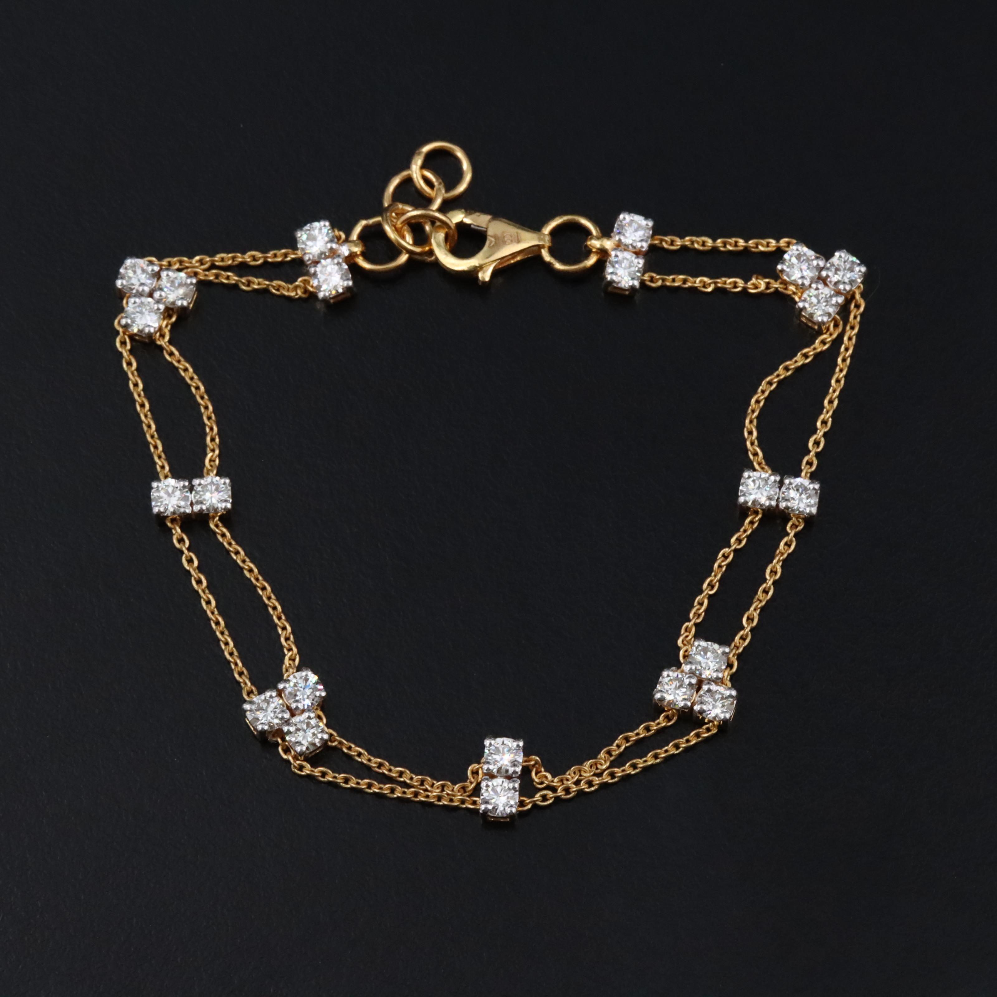 18K 1.90 CTW Diamond Station Bracelet