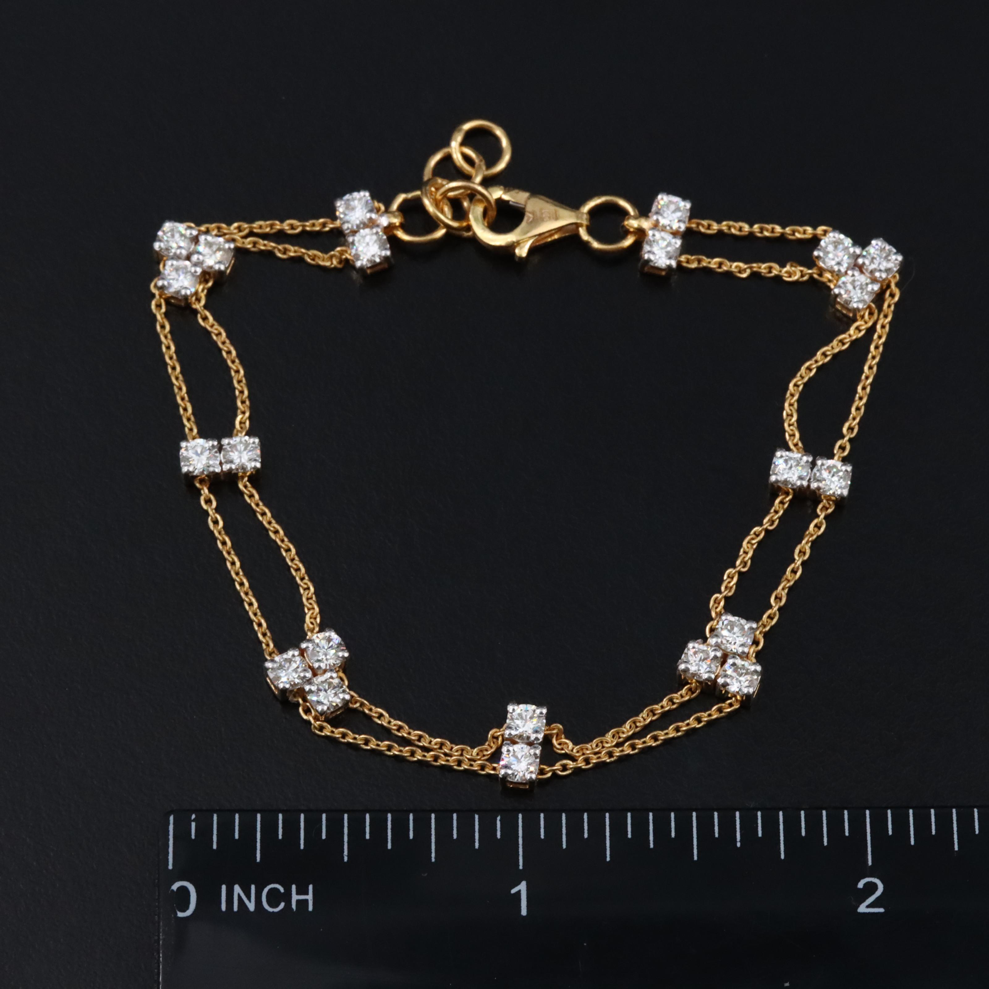 18K 1.90 CTW Diamond Station Bracelet