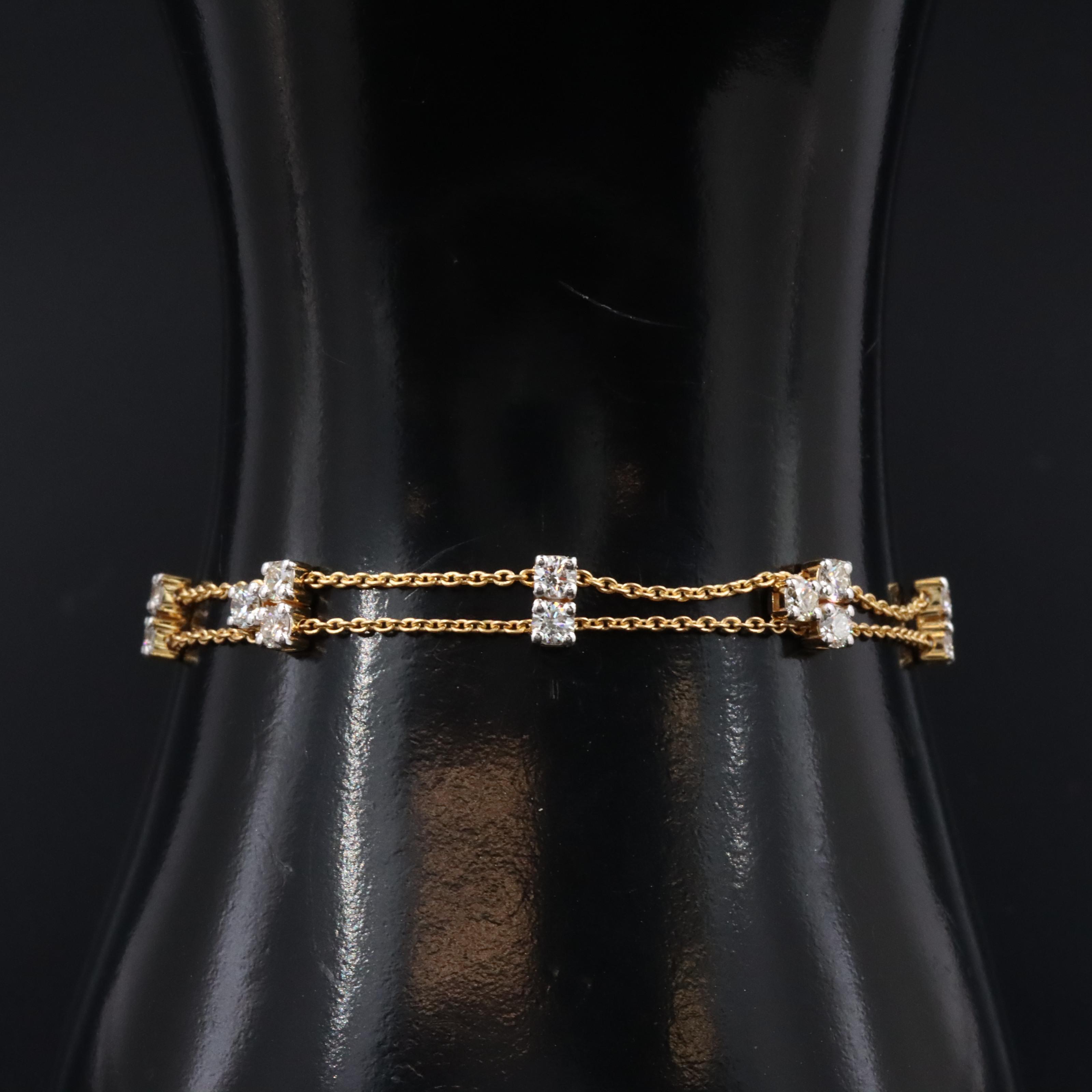 18K 1.90 CTW Diamond Station Bracelet
