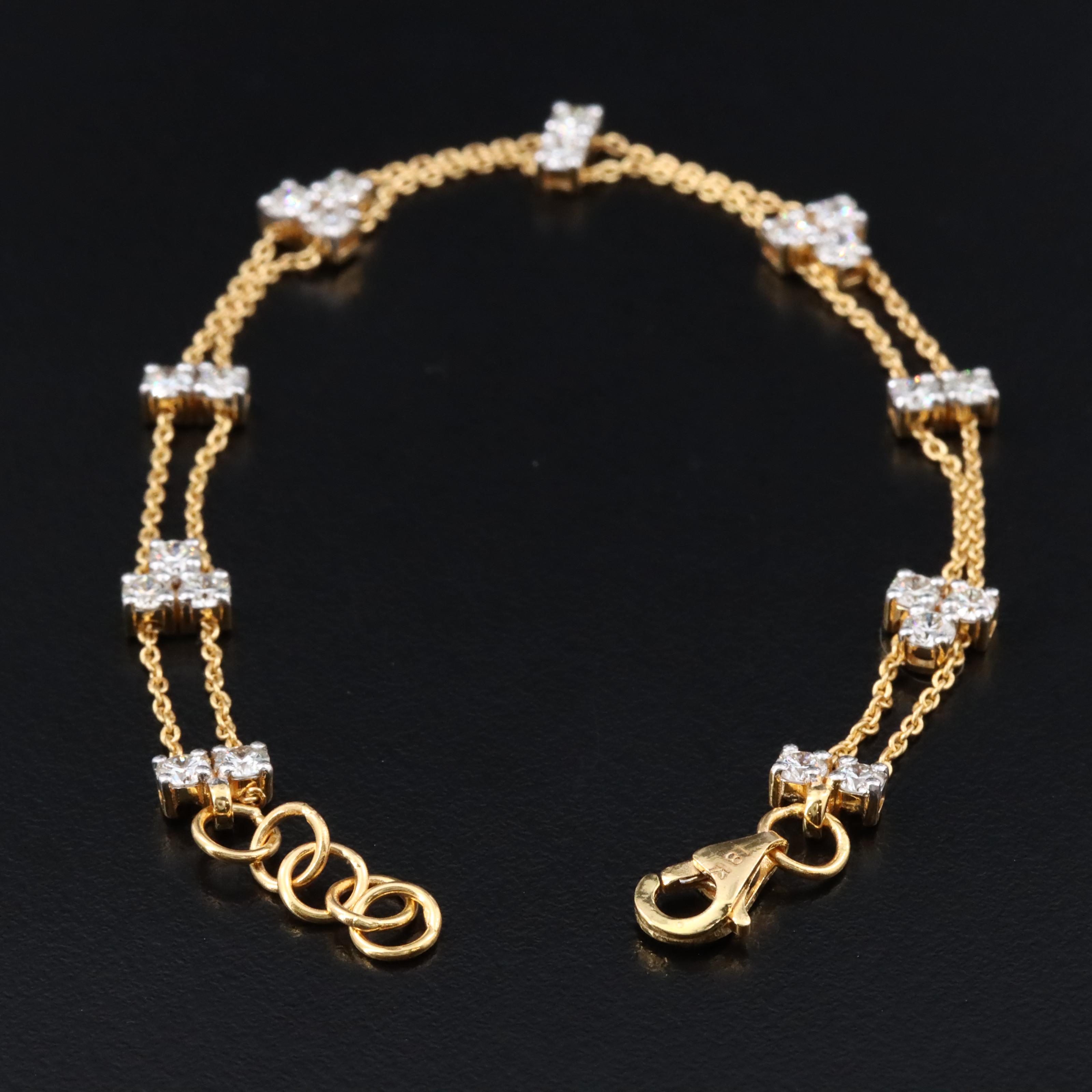 18K 1.90 CTW Diamond Station Bracelet