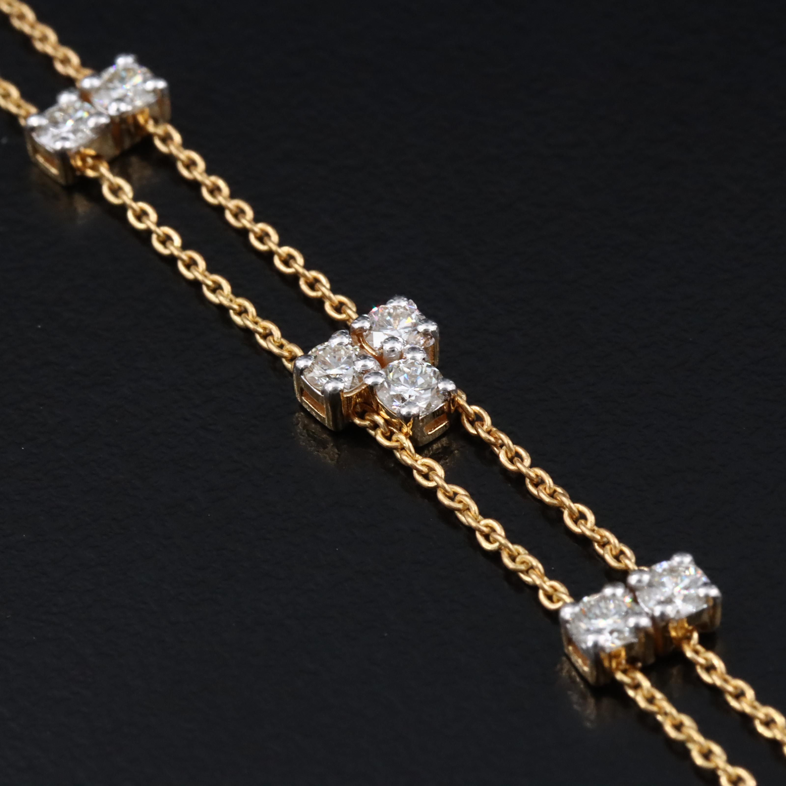 18K 1.90 CTW Diamond Station Bracelet