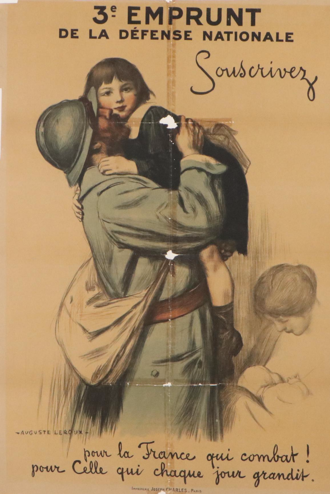 After Auguste LeRoux Color Lithograph "3ᵉ Emprunt de la Défense Nationale"