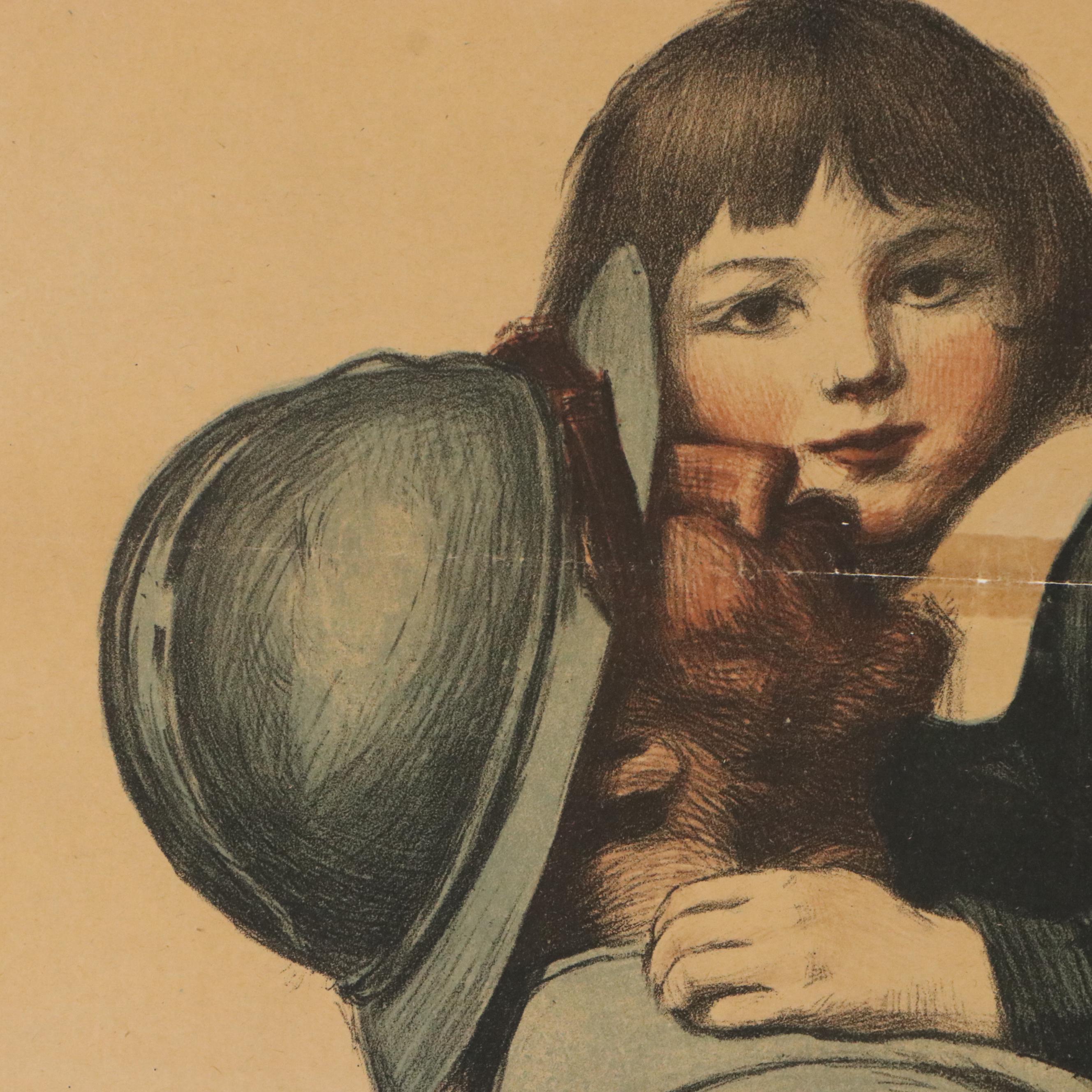 After Auguste LeRoux Color Lithograph "3ᵉ Emprunt de la Défense Nationale"