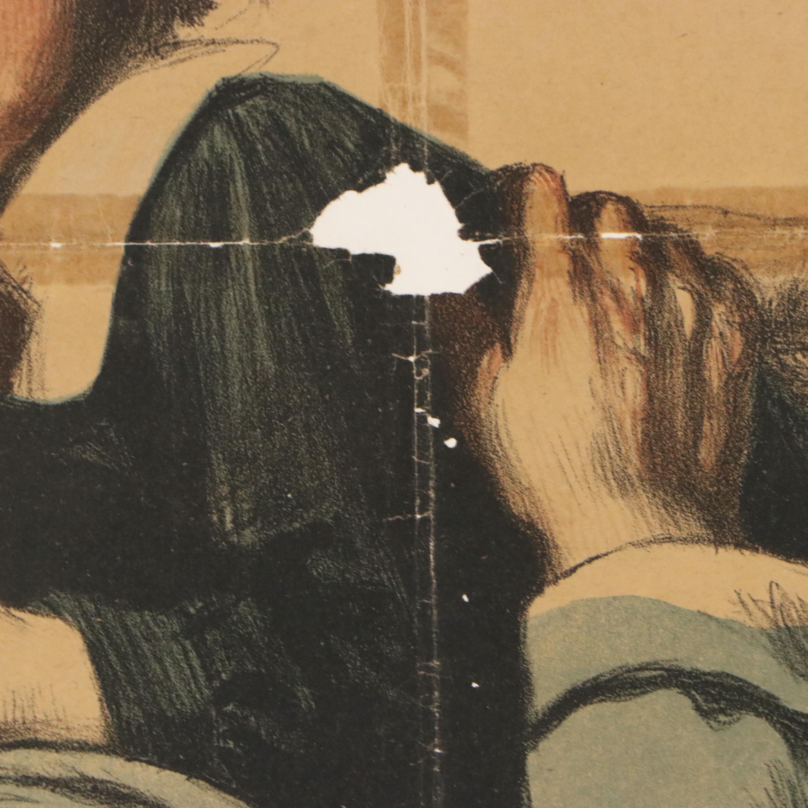 After Auguste LeRoux Color Lithograph "3ᵉ Emprunt de la Défense Nationale"