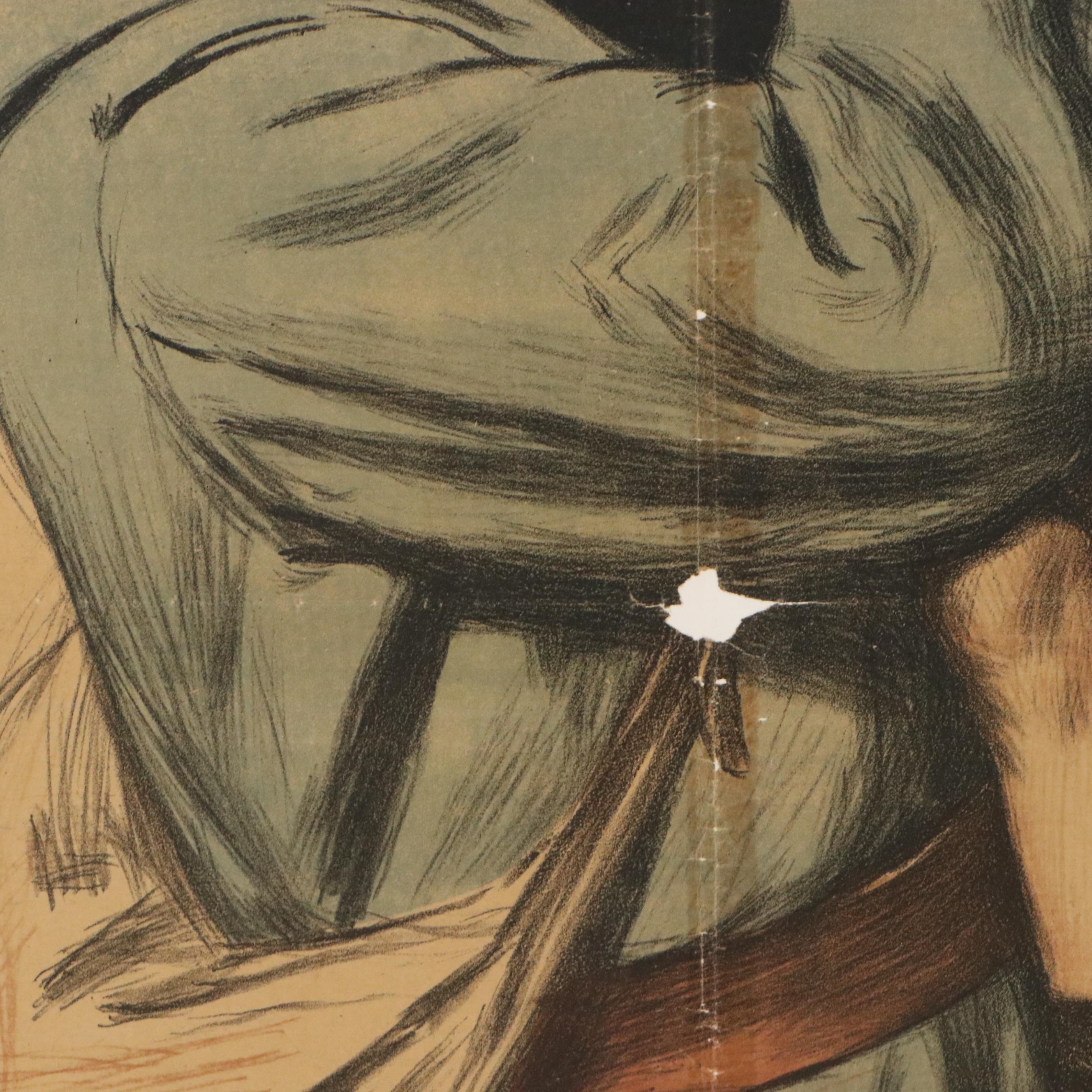 After Auguste LeRoux Color Lithograph "3ᵉ Emprunt de la Défense Nationale"